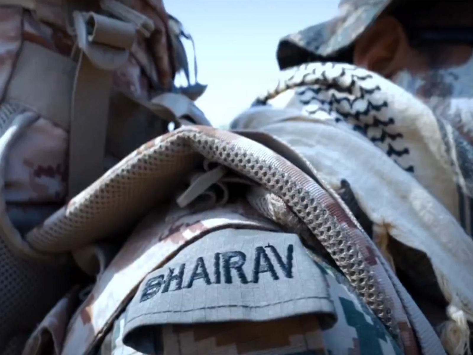 An image of the “shoulder title” of a member of the Bhairav Battalion (Photo/ ADGPI)