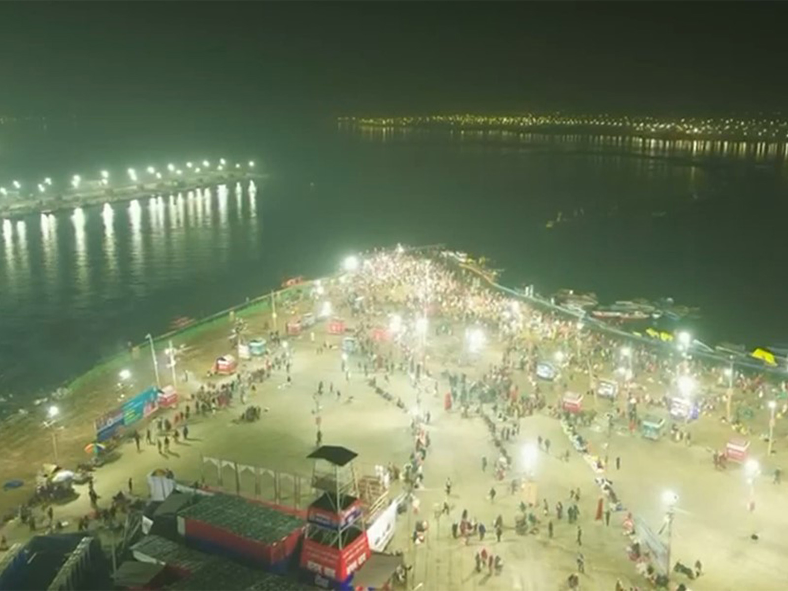 Drone visual from the ongoing Magh Mela (Photo/ANI)