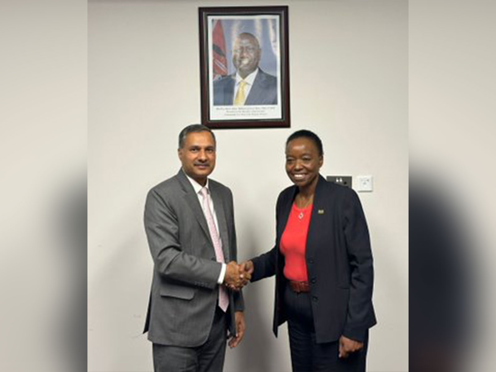 Indian High Commissioner Adarsh Swaika meets Kenyan National Security Adviser Monica Juma (Photo/@IndiainKenya) 
