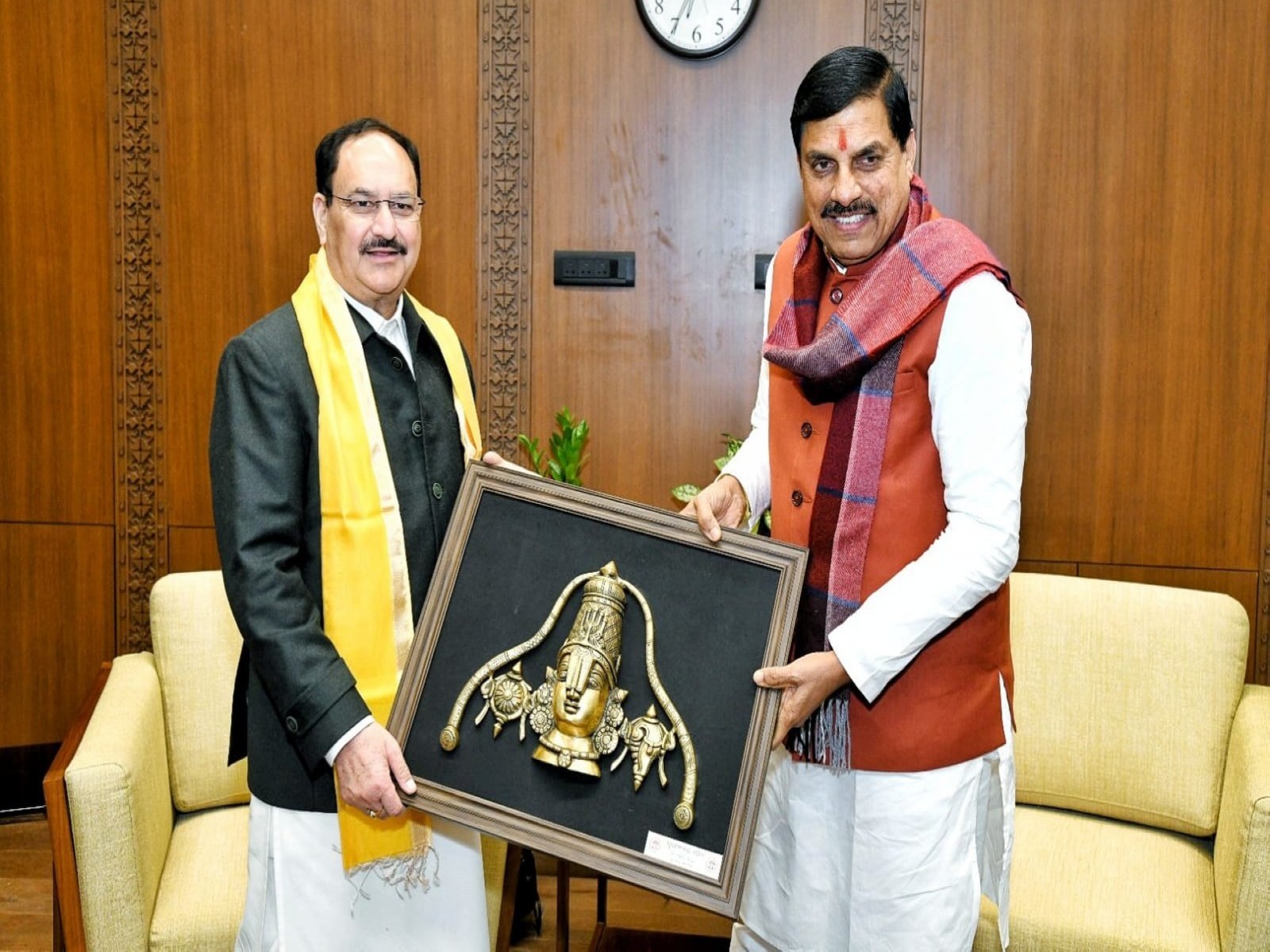 MP CM Mohan Yadav meets JP Nadda (Photo/X @DrMohanYadav51)@