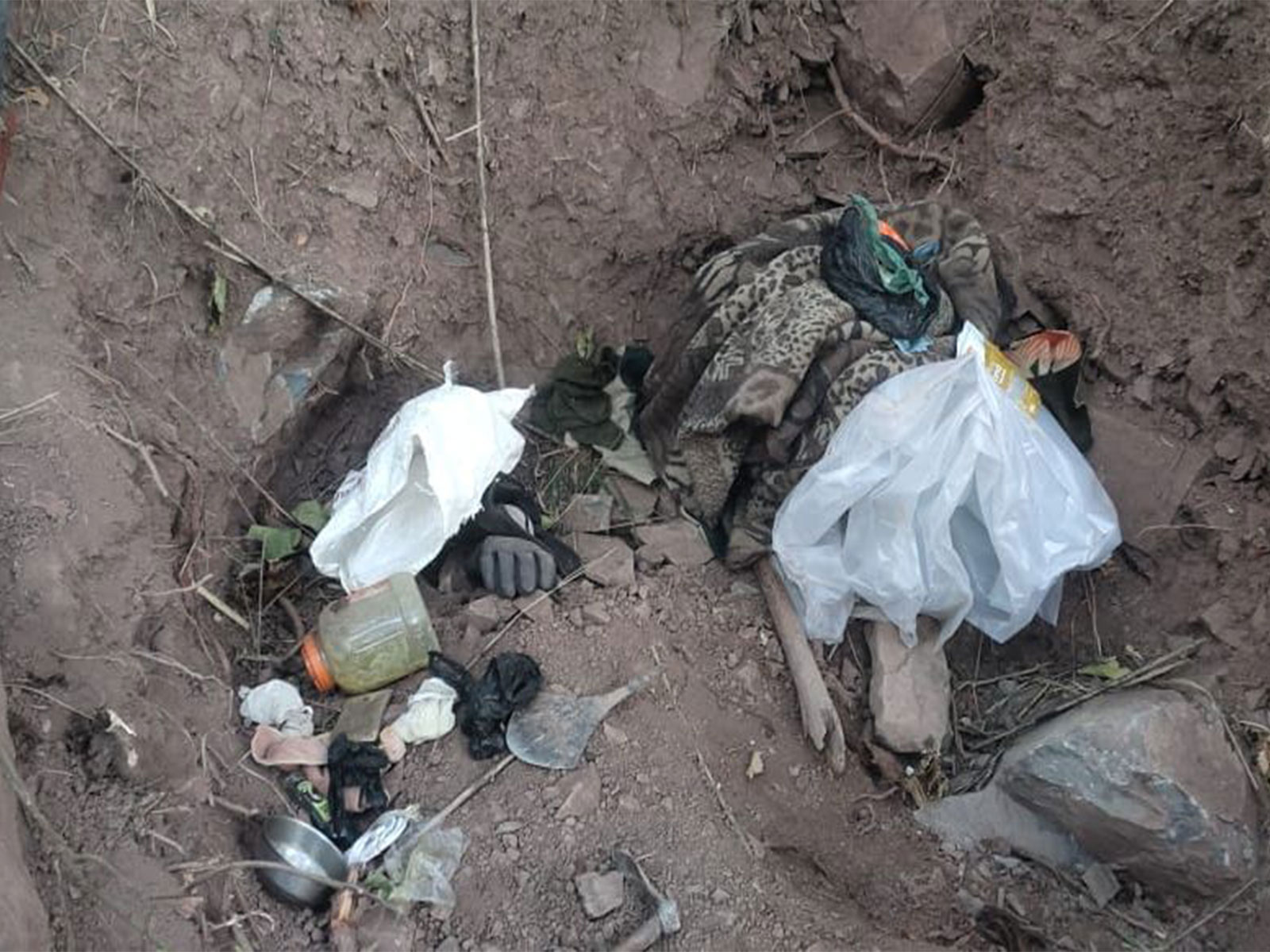Security forces detected a terrorist hideout from where several items were recovered (Photo/Kathua Police)