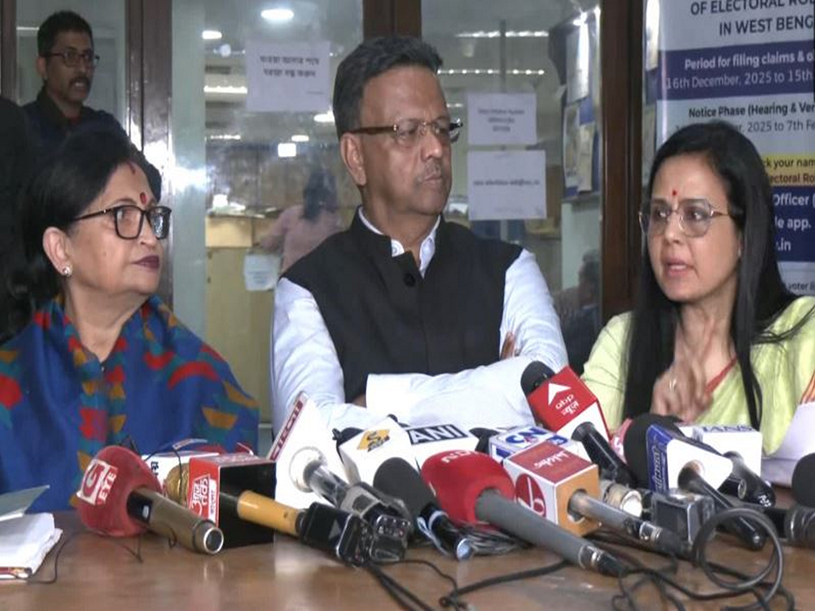 Trinamool Congress (TMC) MP Mahua Moitra (corner right) (Photo/ANI)