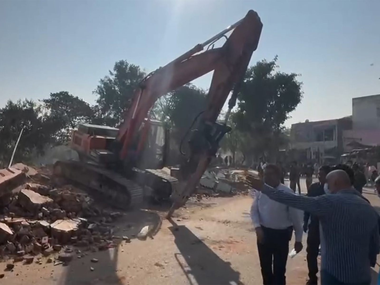 Demolition drive in Ahmedabad. (Photo/ANI)