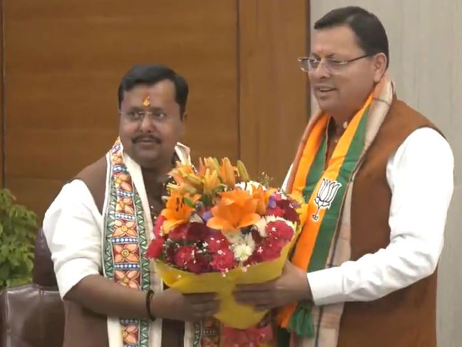 BJP National President Nitin Nabin and  Uttarakhand Chief Minister Pushkar Singh Dhami  (Photo/ANI)