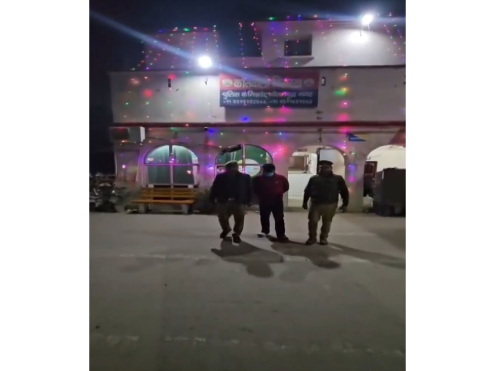 Bisrakh Police with apprehended car driver (Photo/Noida Police)