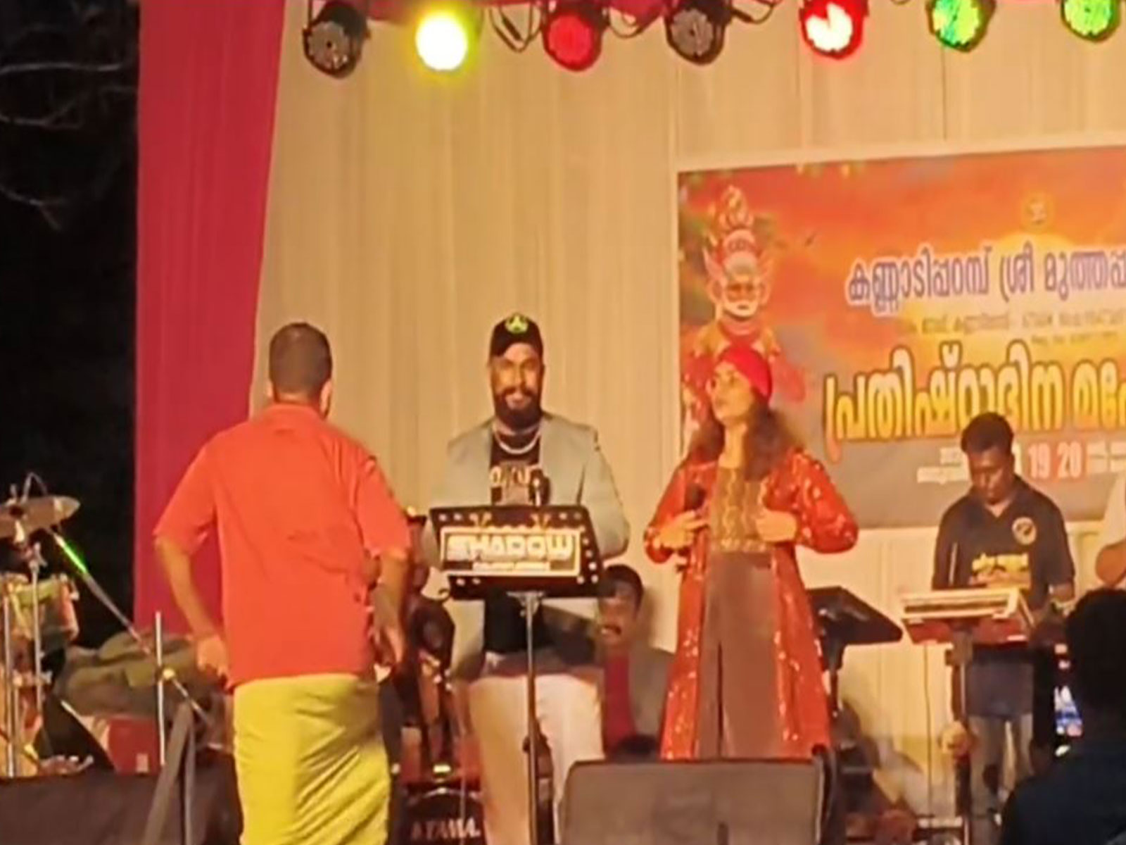 Visuals from the perfomance at Sree Muthappan Temple, Mayyil in Kannur (Photo/ANI)