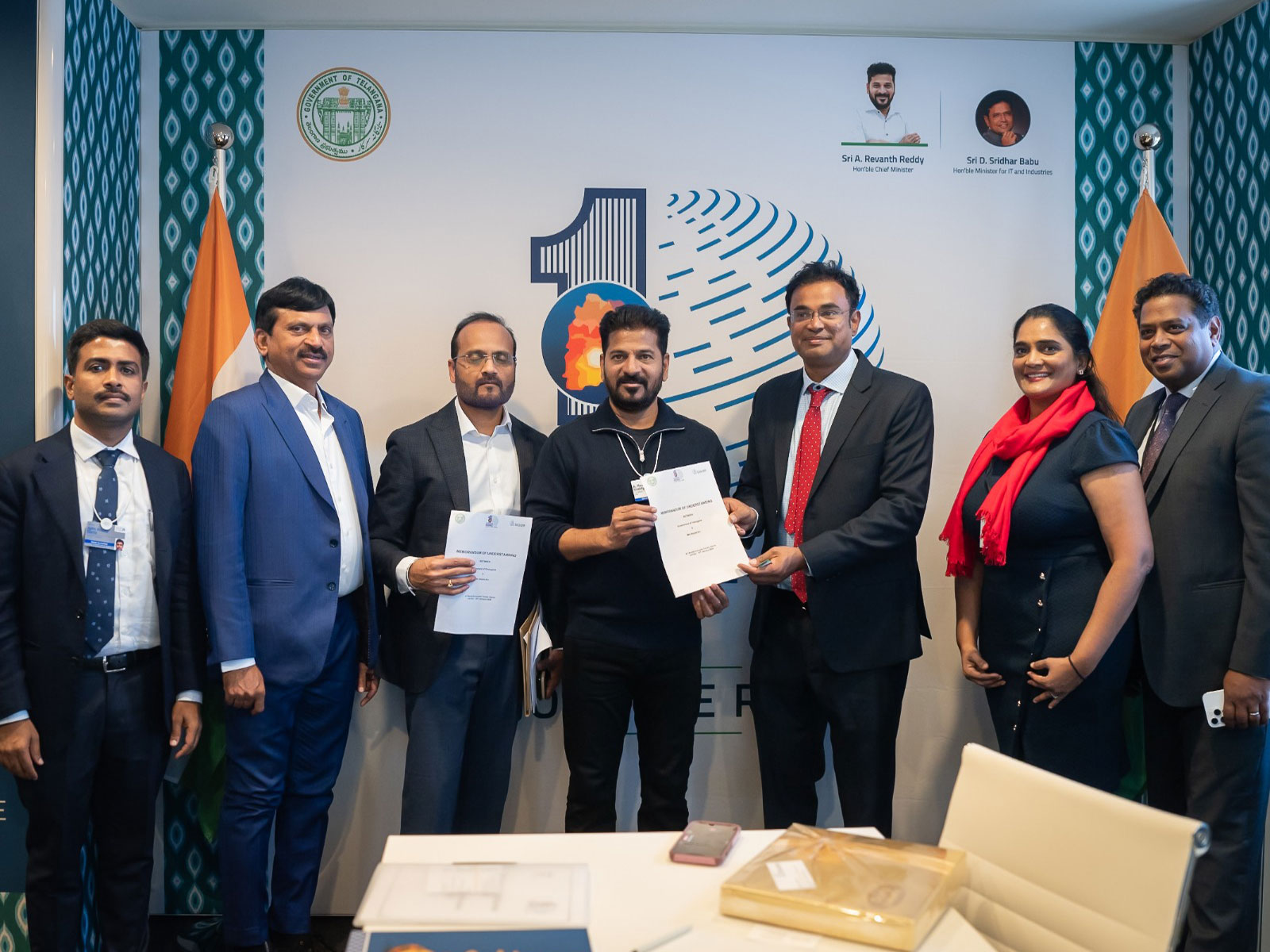 Telangana delegation signs MoU with Blaize at WEF 2026 (Photo/ANI)