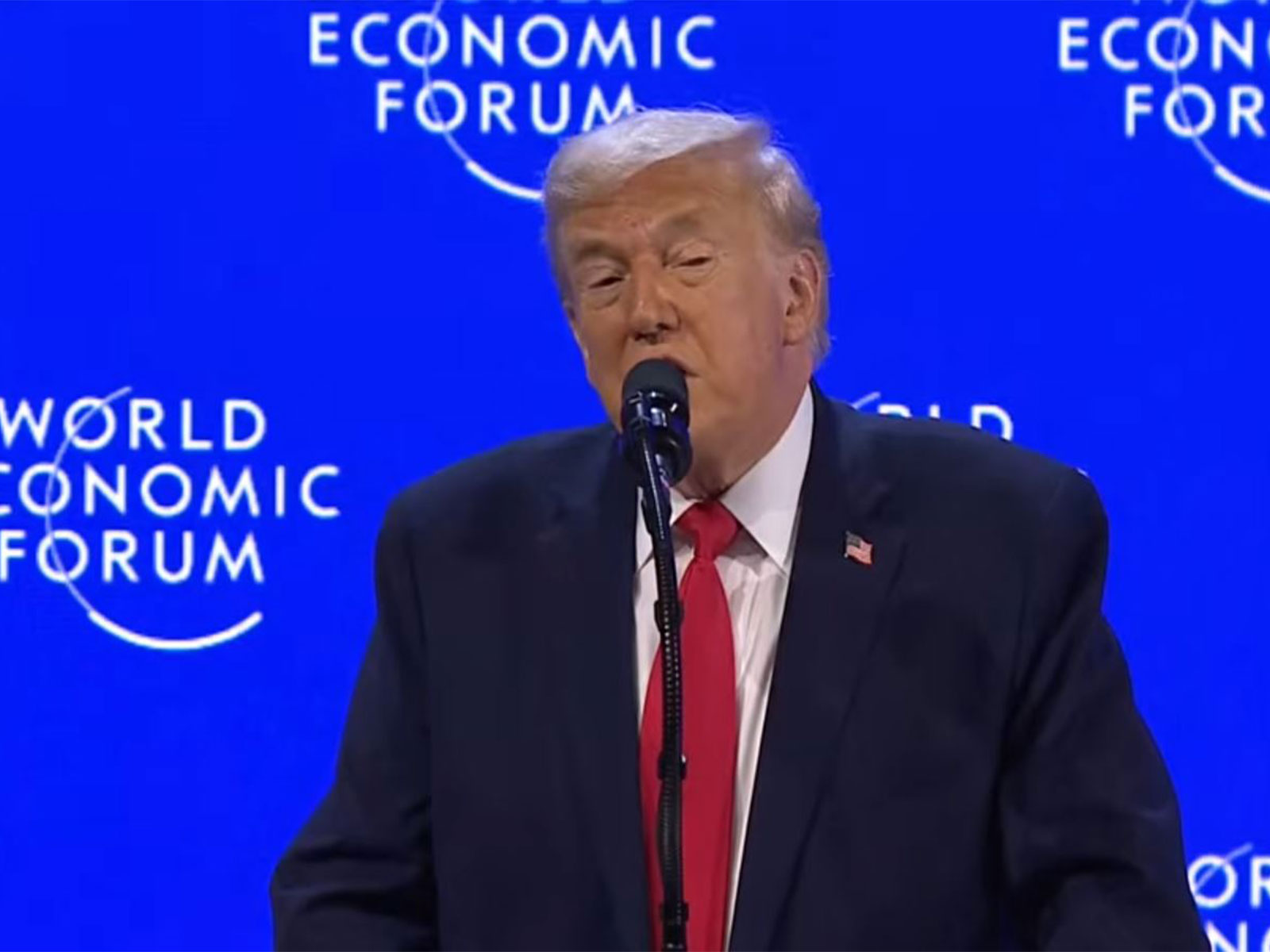 US President Donald Trump addresses the World Economic Forum annual meeting in Davos, Switzerland, criticising Europe’s immigration and economic policies amid rising tensions with allies over Greenland. (Image Credit: YouTube/WEF)