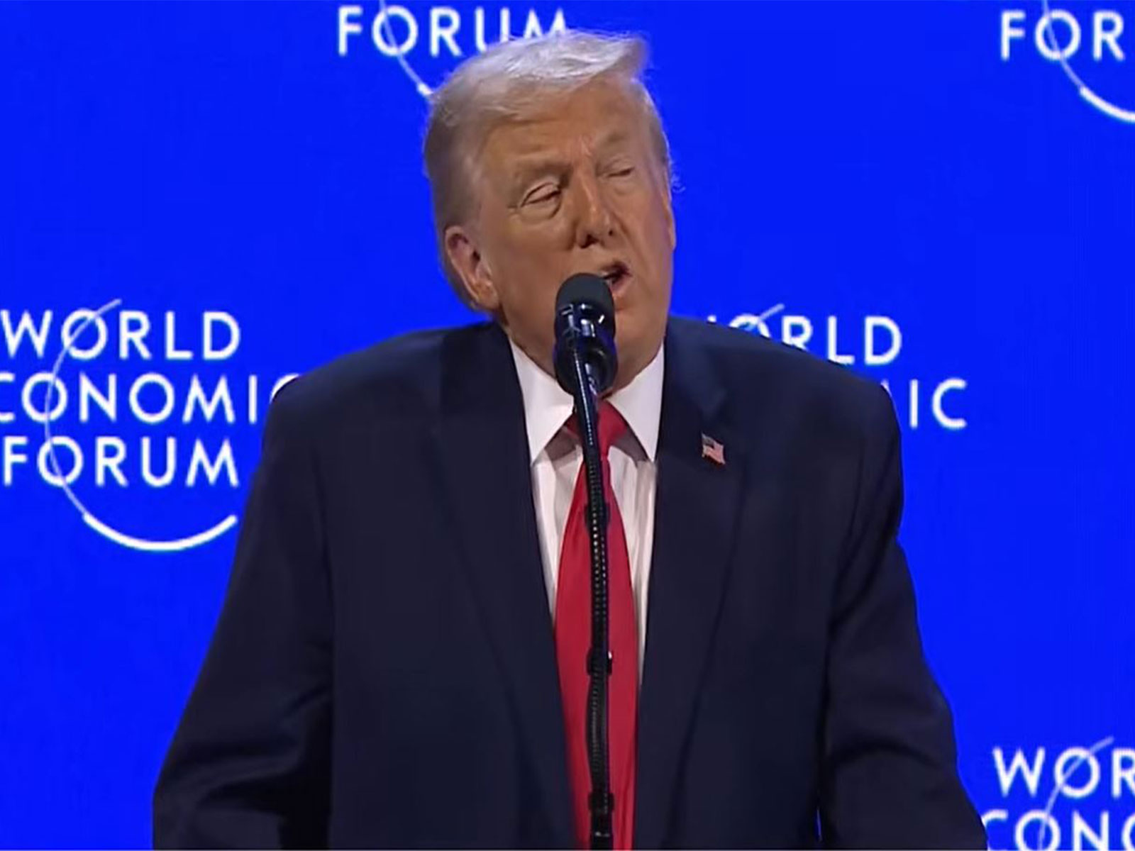 US President Donald Trump speaks at the World Economic Forum in Davos, criticising Denmark over Greenland and asserting the US role in securing the territory. (Image Credit: YouTube/WEF)