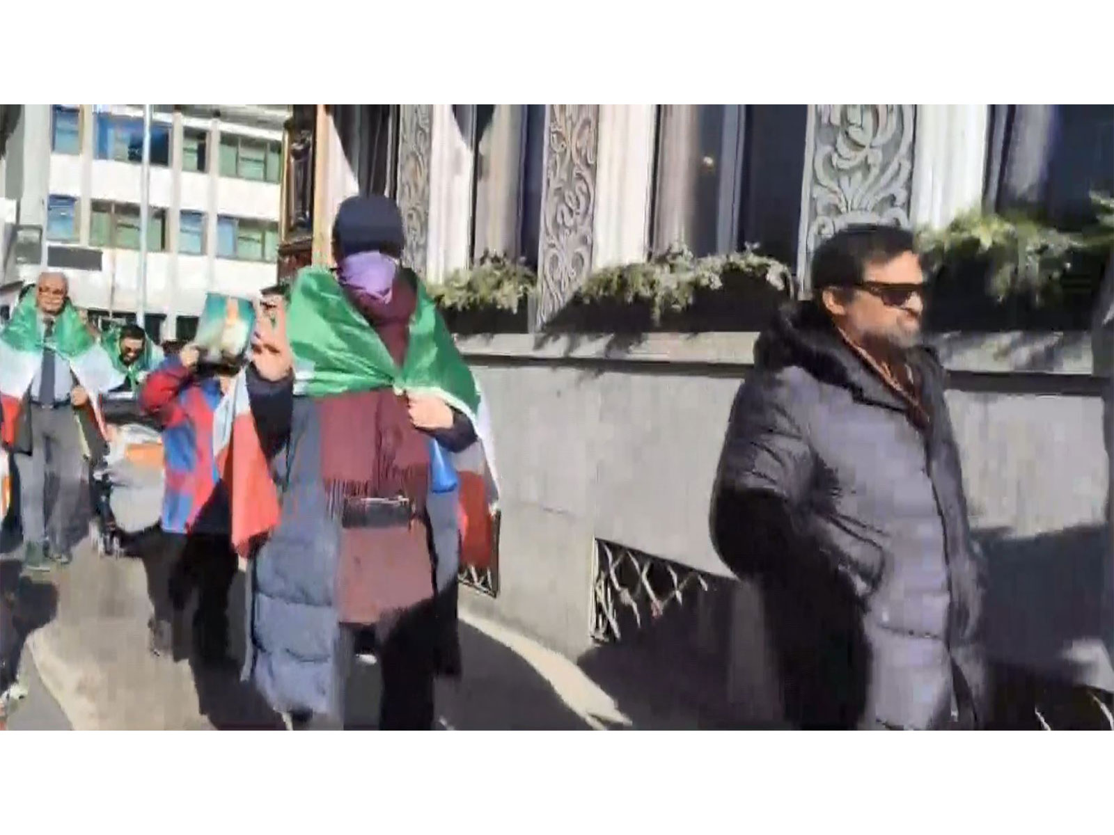 People of Iranian nationality stage a demonstration outside the World Economic Forum (WEF) venue in Davos, Switzerland. (Photo/ANI) 