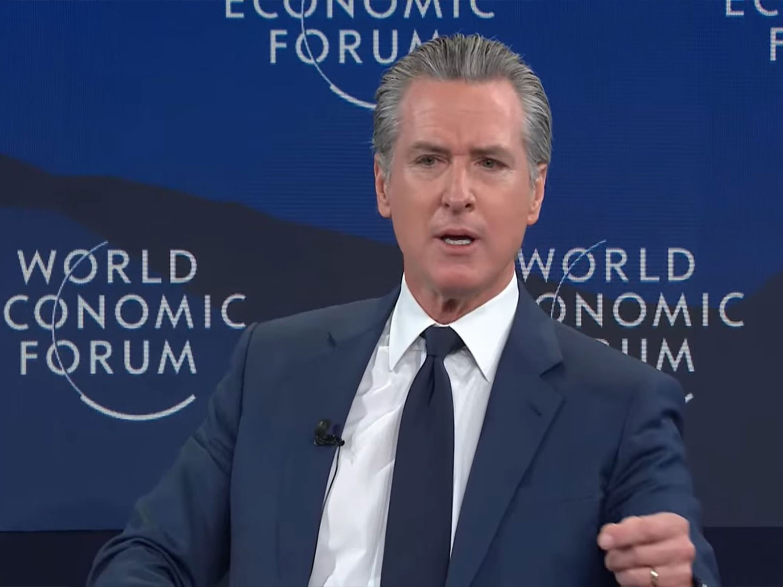 California Governor Gavin Newsom speaks during an interview session at the World Economic Forum (WEF) in Davos. (Image Credit: YouTube/WEF) California Governor Gavin Newsom speaks during an interview session at the World Economic Forum (WEF) in Davos. (Image Credit: YouTube/WEF)