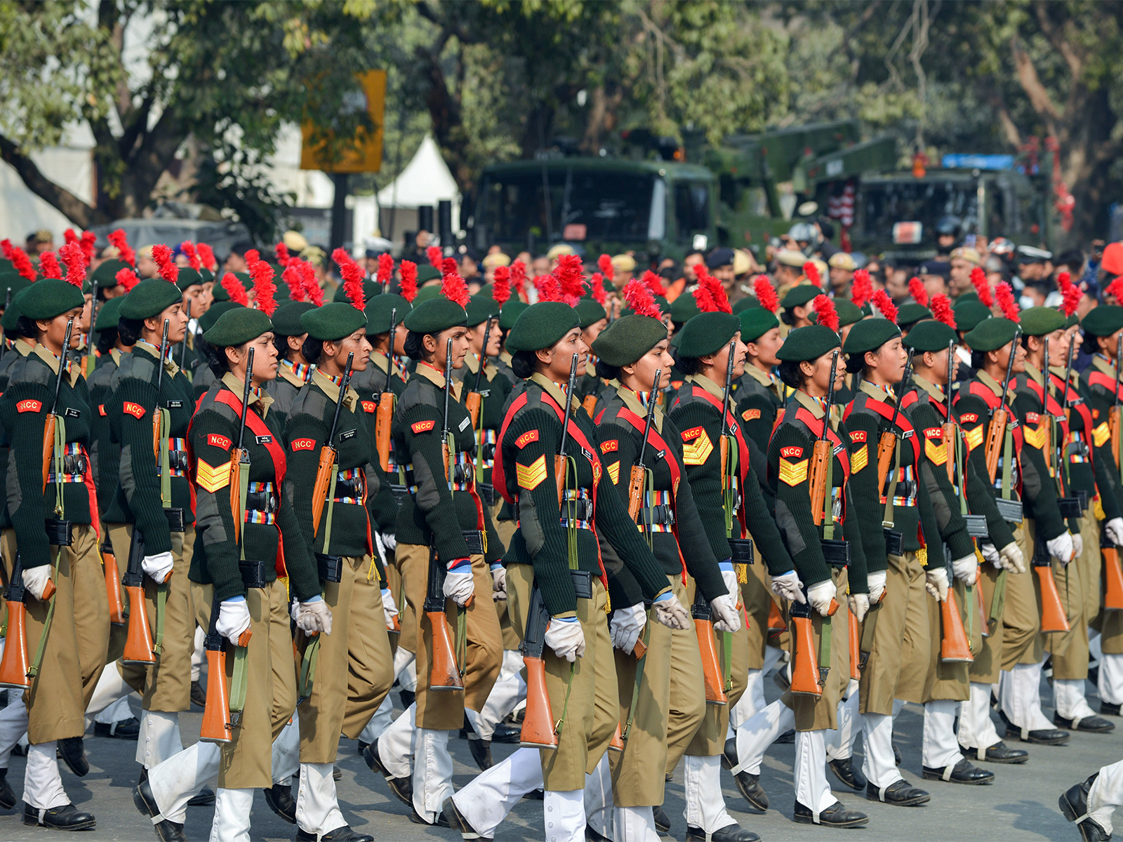 Rehearsal underway for the 77th Republic Day parade. (Photo/ANI) Rehearsal underway for the 77th Republic Day parade. (Photo/ANI)