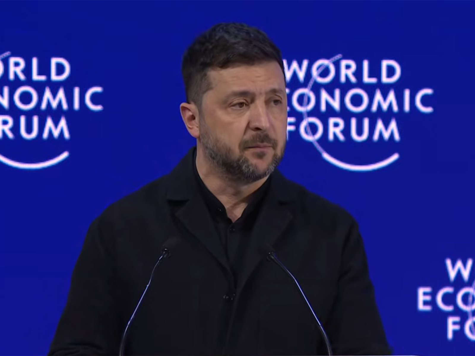 Ukrainian President Volodymyr Zelenskyy addresses the World Economic Forum in Davos, Switzerland. (Image Source: YouTube/WEF) Ukrainian President Volodymyr Zelenskyy addresses the World Economic Forum in Davos, Switzerland. (Image Source: YouTube/WEF)