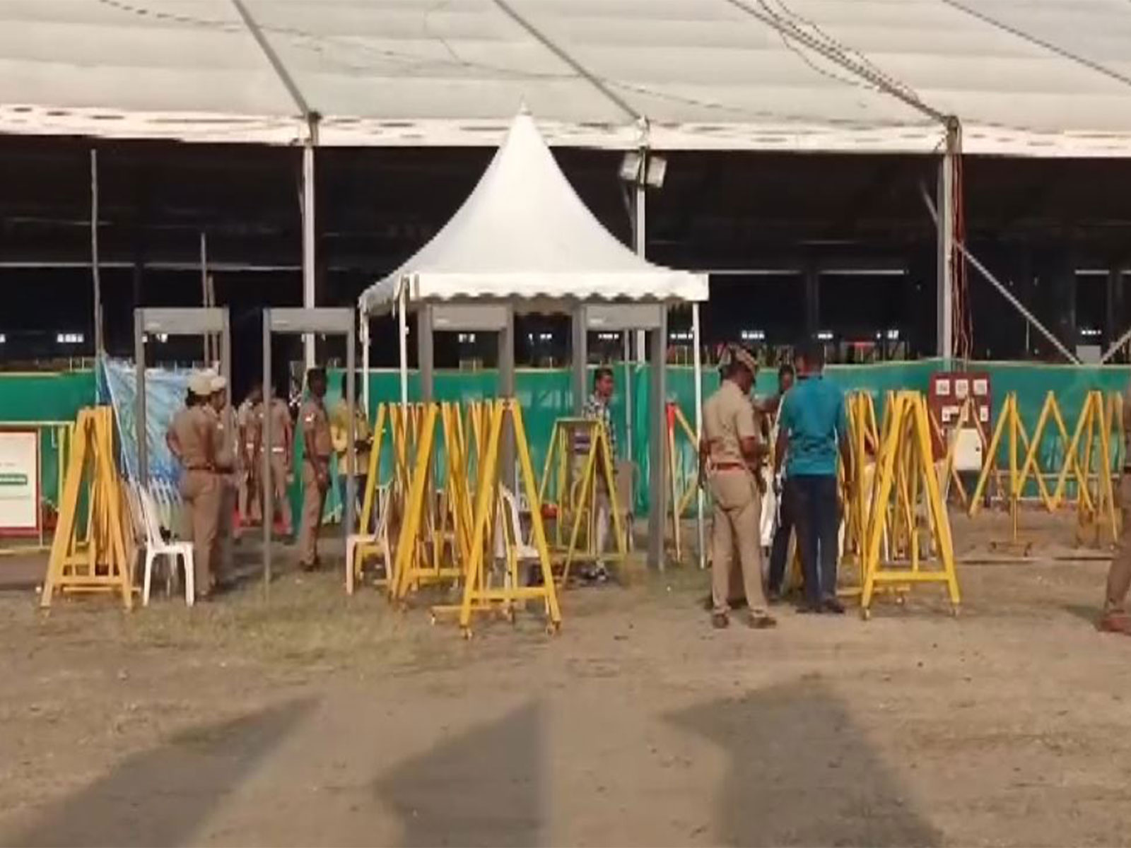 Security heightened at Madurantakam in Tamil Nadu ahead of Prime Minister Narendra Modi's visit on Friday. (Photo/ANI)