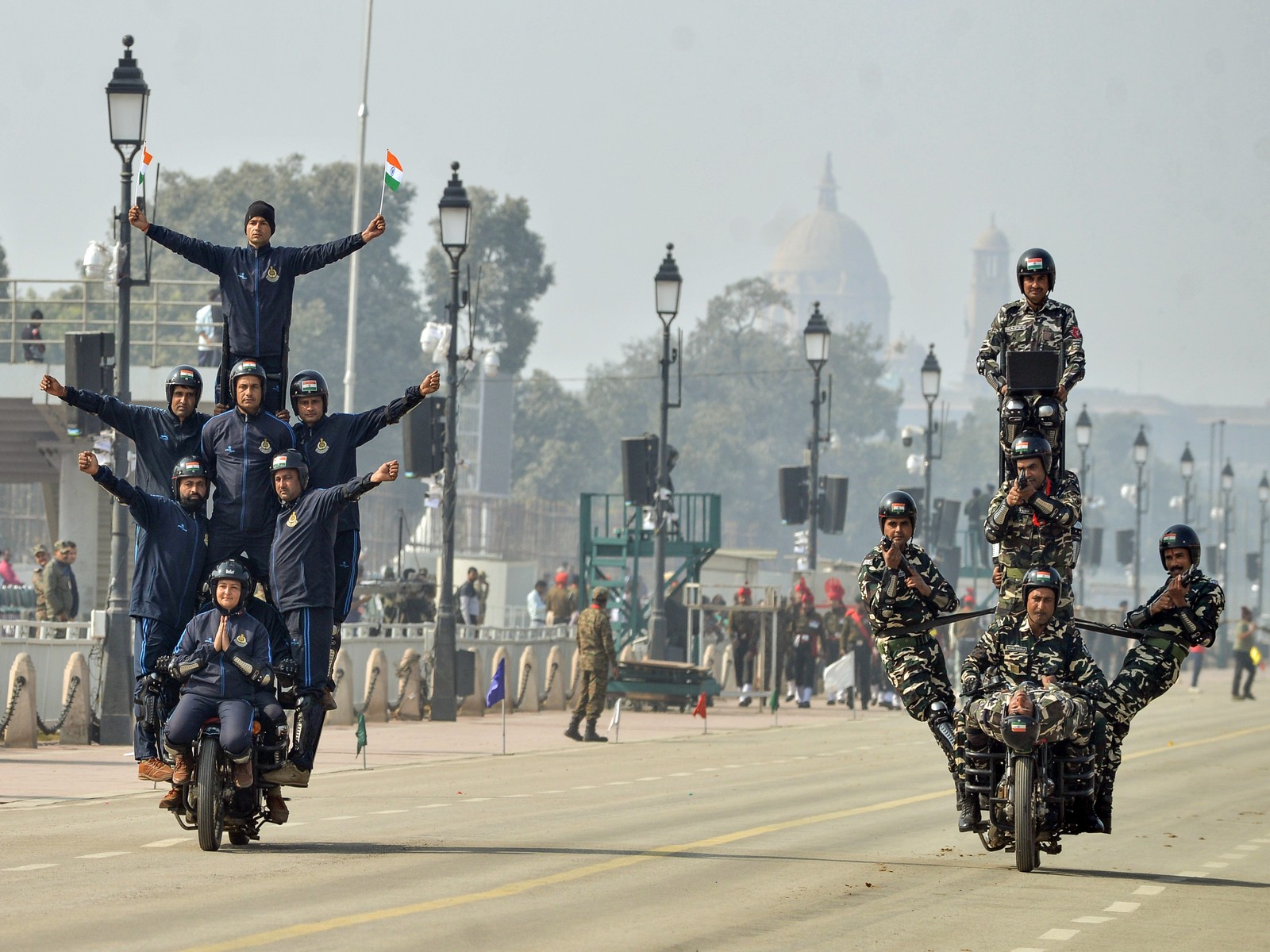 Rehearsal underway for the 77th Republic Day parade, at Kartavya Path in New Delhi on Tuesday. (File Photo/ANI)