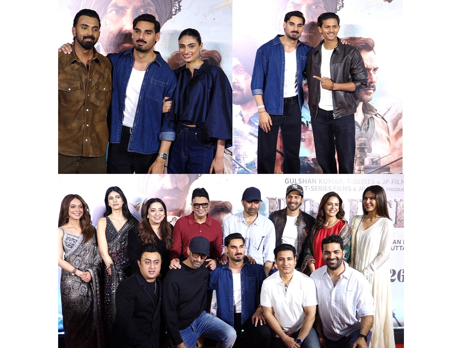 KL Rahul, Ahan Shetty, Athiya Shetty, Yashasvi Jaisal and Border 2 team (Photo/ANI) KL Rahul, Ahan Shetty, Athiya Shetty, Yashasvi Jaisal and Border 2 team (Photo/ANI)