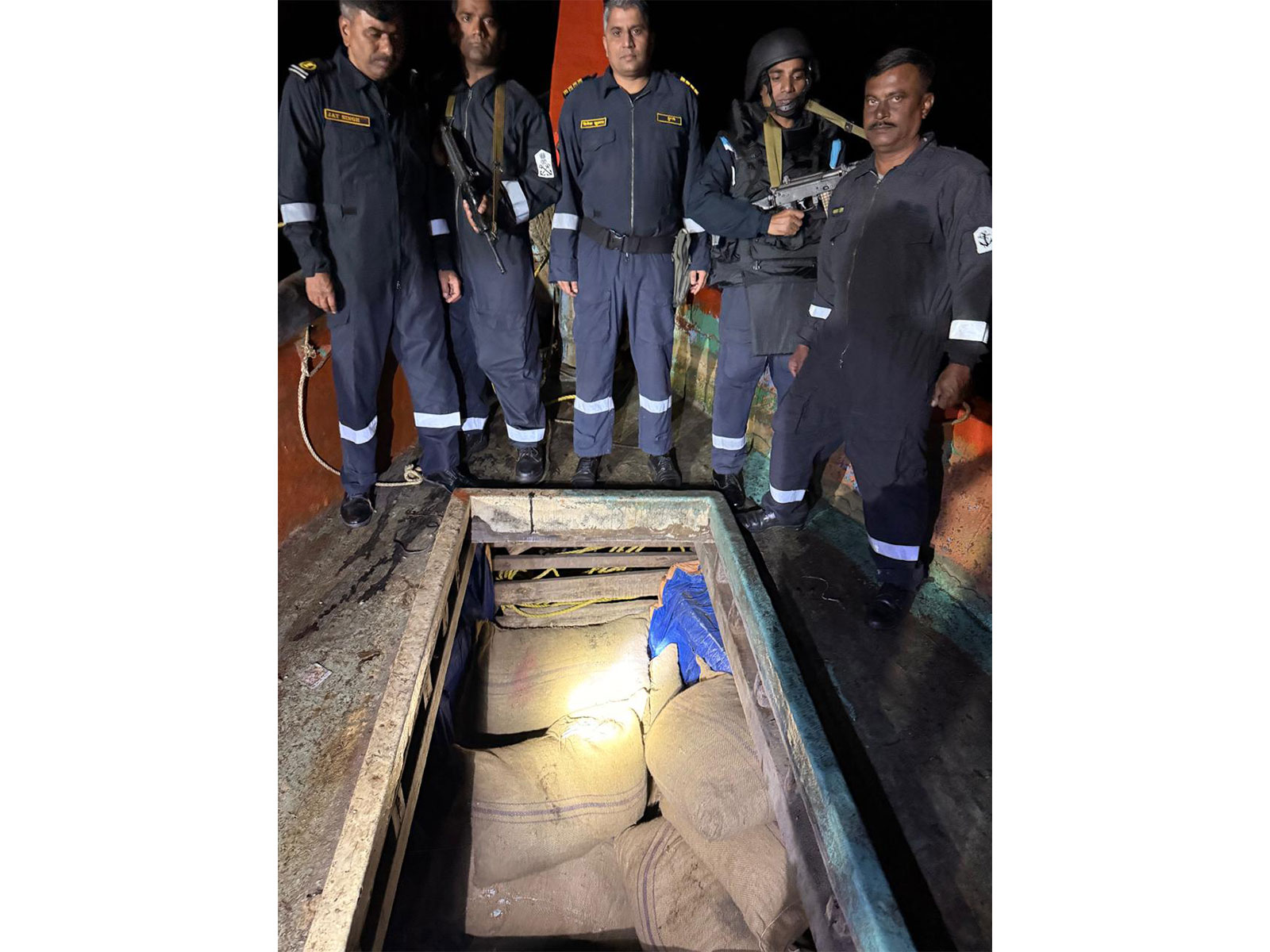 Indian Coast Guard with seized fishing boat. (Photo/@IndianCoastGuard)