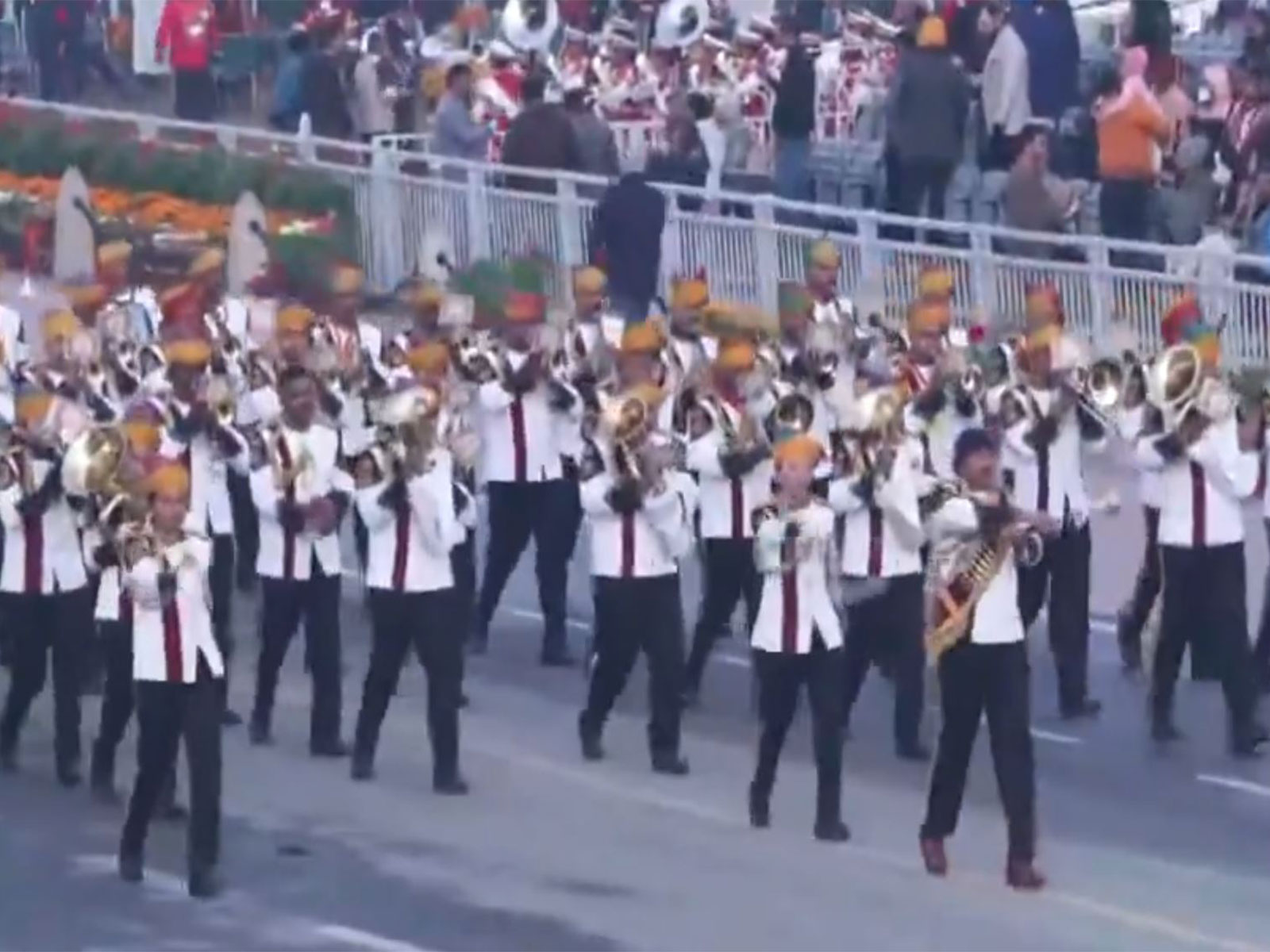 Preparation underway at Kartavya Path ahead of 77th Republic Day Parade. (Photo/ANI)