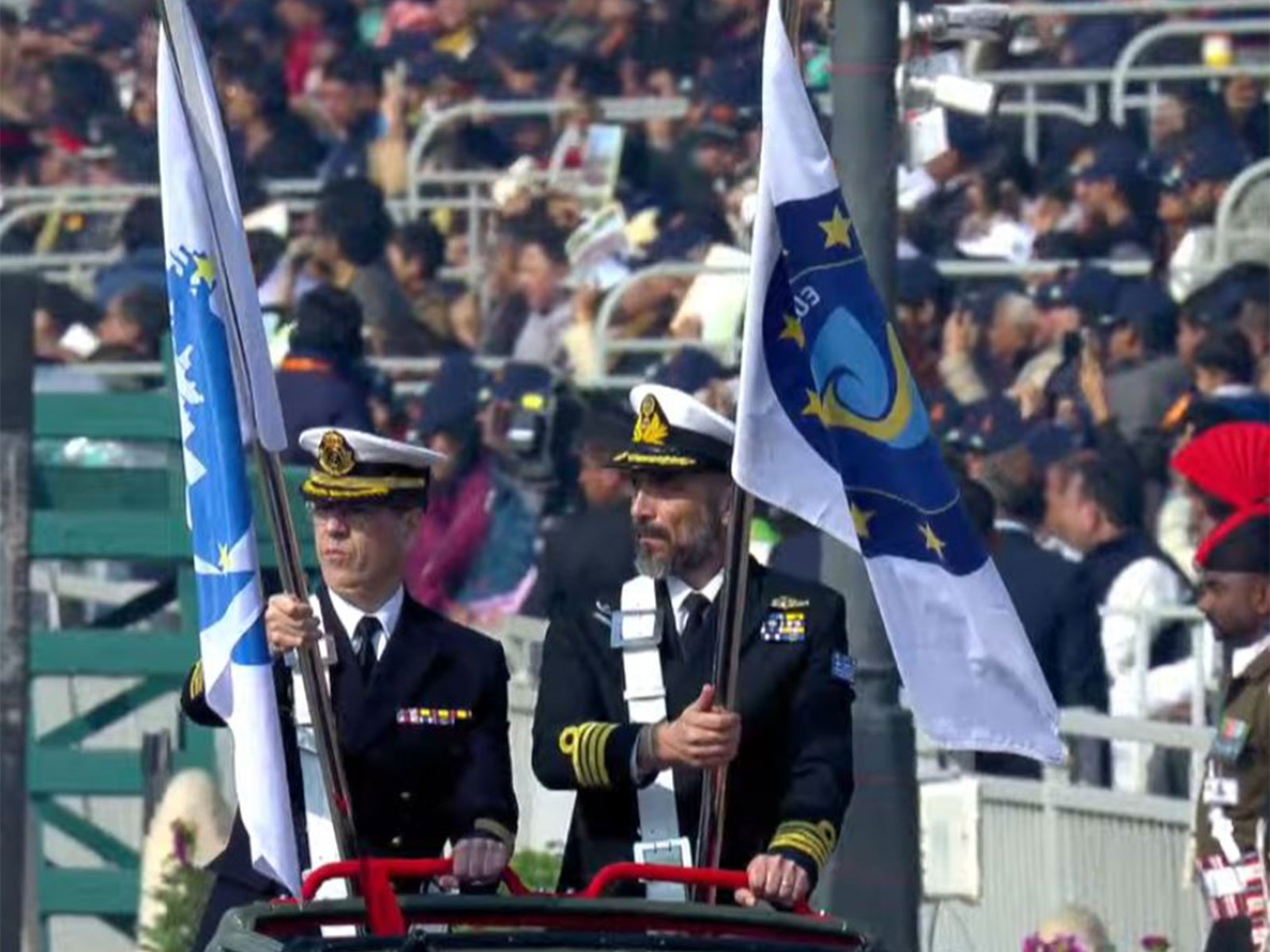 EU Contingent marches past the saluting dais (Photo/ANI) EU Contingent marches past the saluting dais (Photo/ANI)