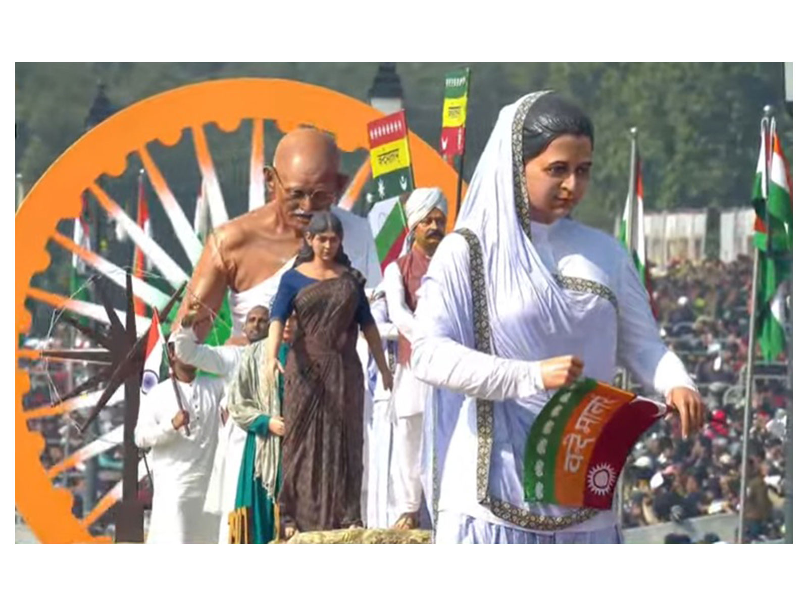 Gujarat tableau at R-Day 2026 parade has the Mantra of Swadeshi - Self-Reliance - Freedom: Vande Mataram (Photo/DD news) Gujarat tableau at R-Day 2026 parade has the Mantra of Swadeshi - Self-Reliance - Freedom: Vande Mataram (Photo/DD news)