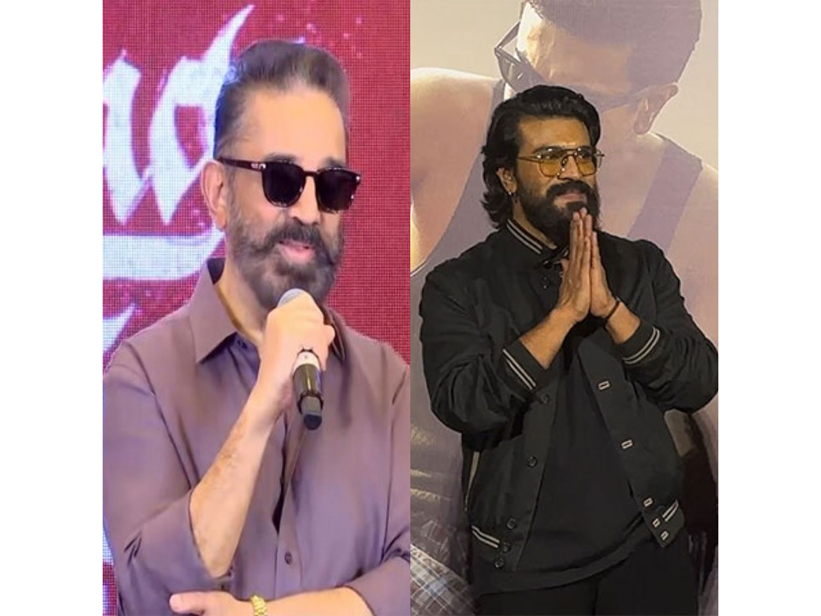Kamal Haasan (Image source/ANI), Ram Charan (Image Source: ANI)