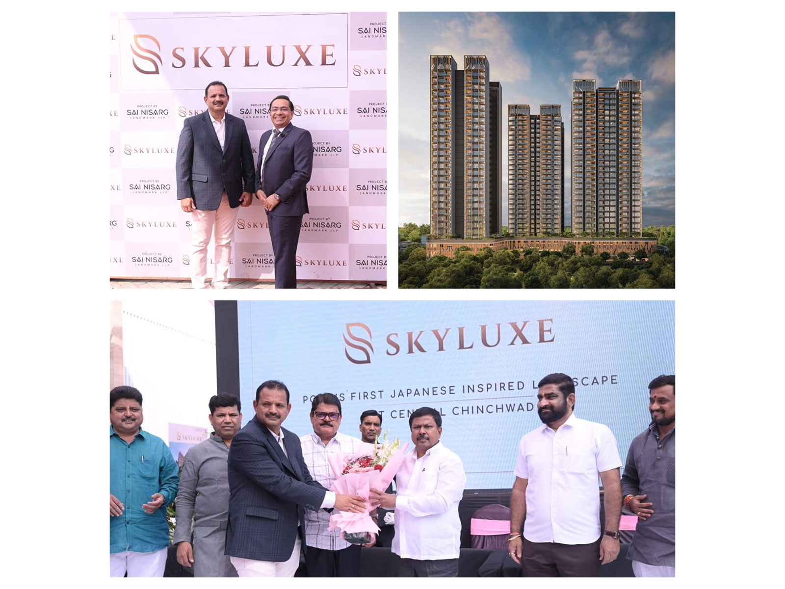 Mr. Sanjay Patel and Mr. Sujit Patil, Directors, Sai Nisarg Landmark LLP, unveil ‘Skyluxe’, PCMC’s first Japanese landscape-inspired luxury residential project in Central Chinchwad