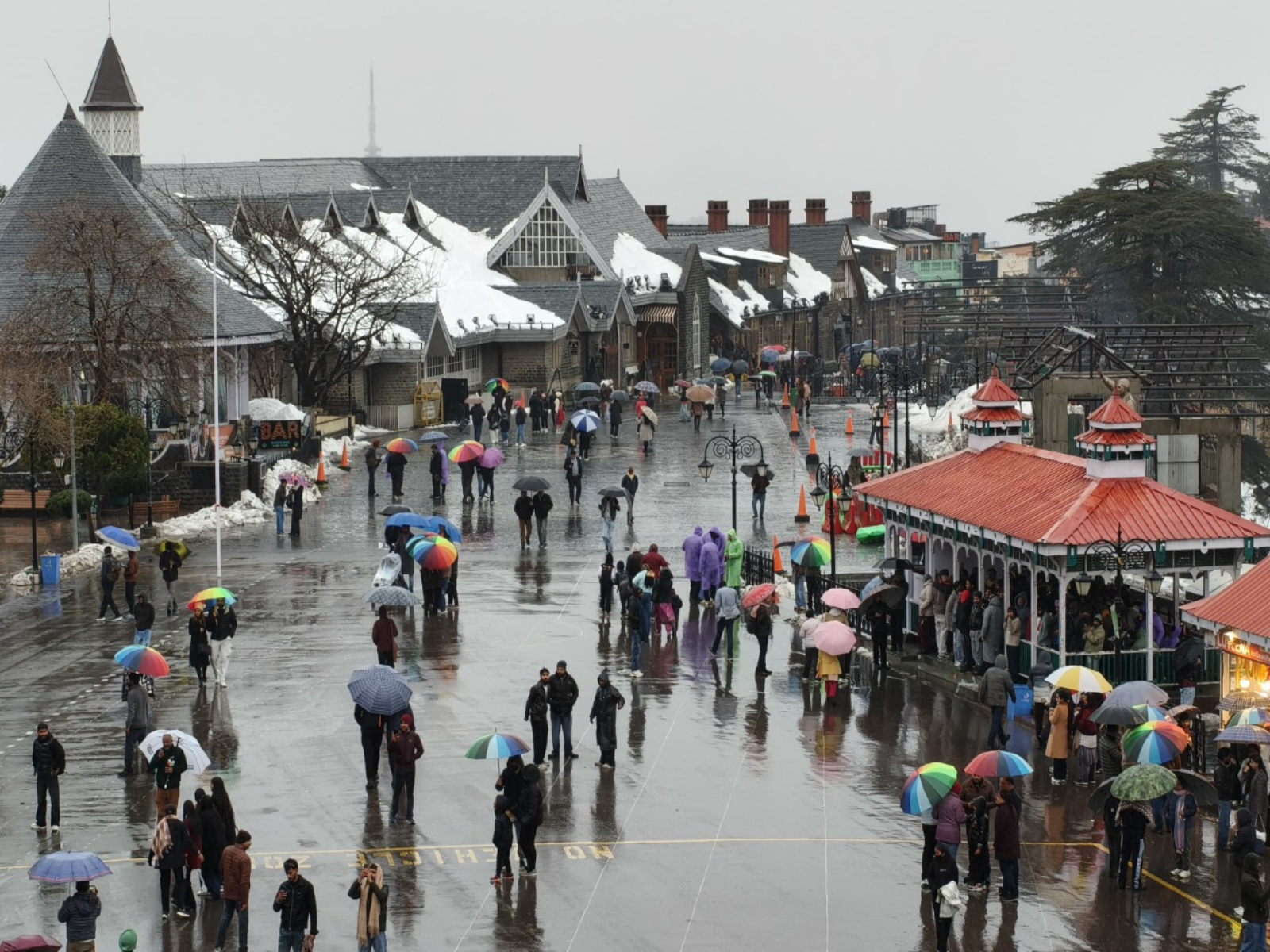 Rain lashes Shimla. (Photo/ANI)