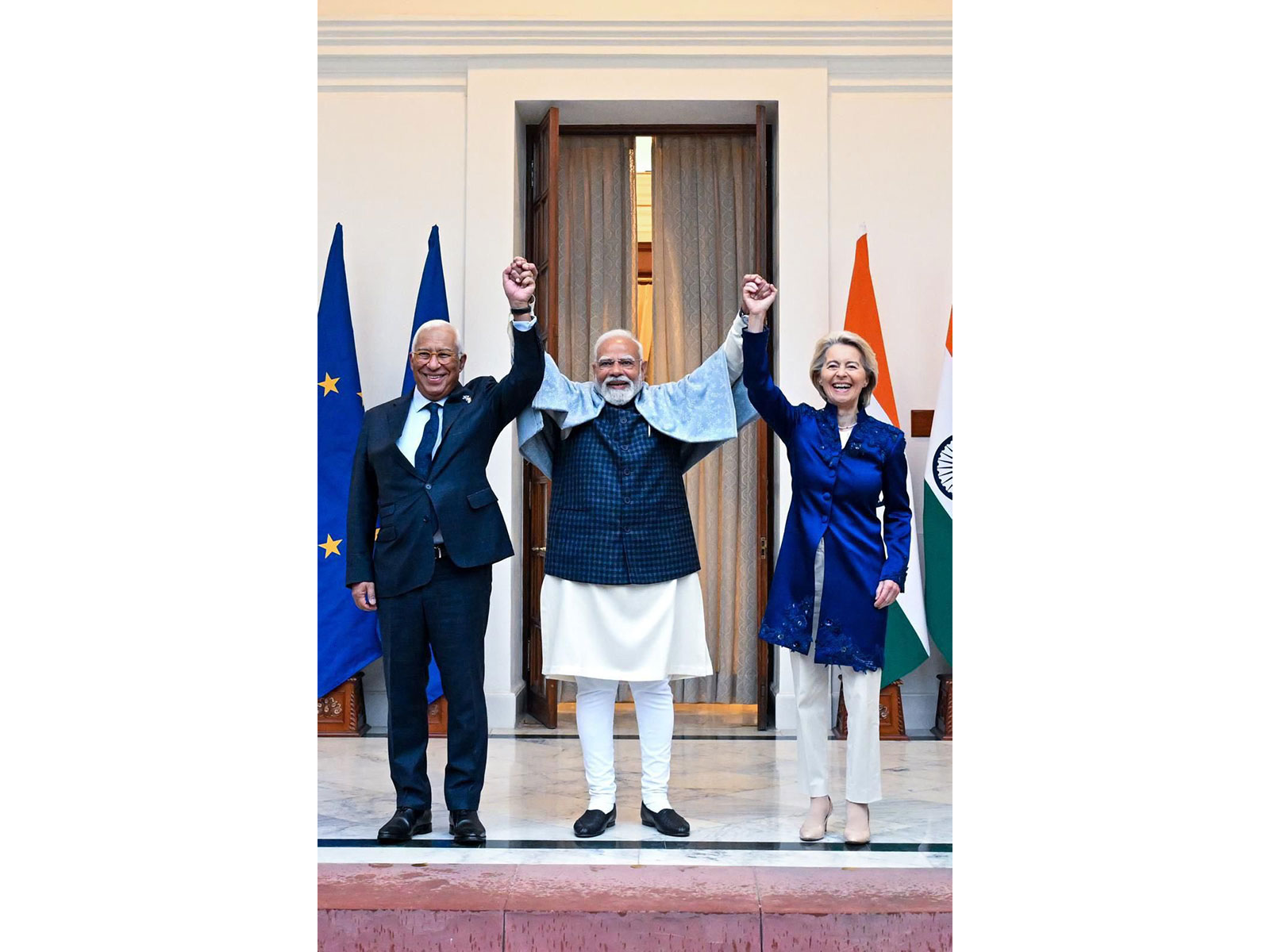 PM Modi with European Council President António Costa and European Commission President Ursula von der (Photo: X@eucopresident)