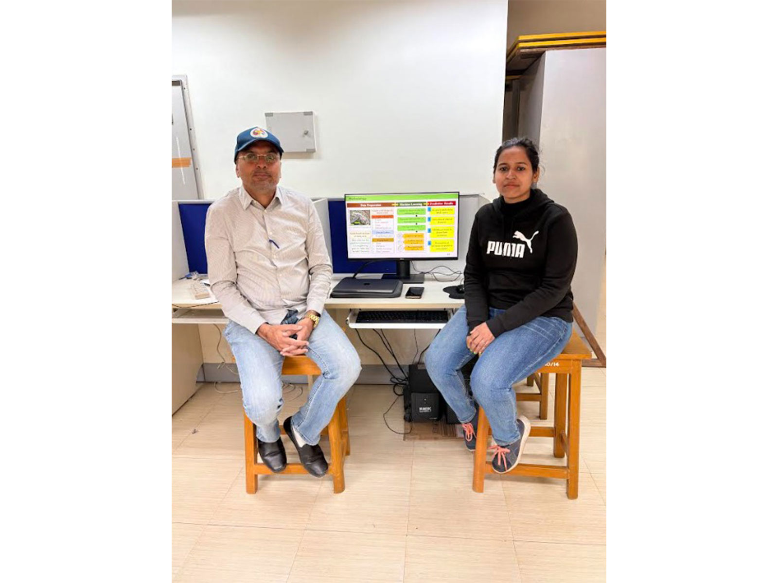 Prof Ajay Dashora with his research scholar Anushka Vashistha (Photo/ANI) Prof Ajay Dashora with his research scholar Anushka Vashistha (Photo/ANI)