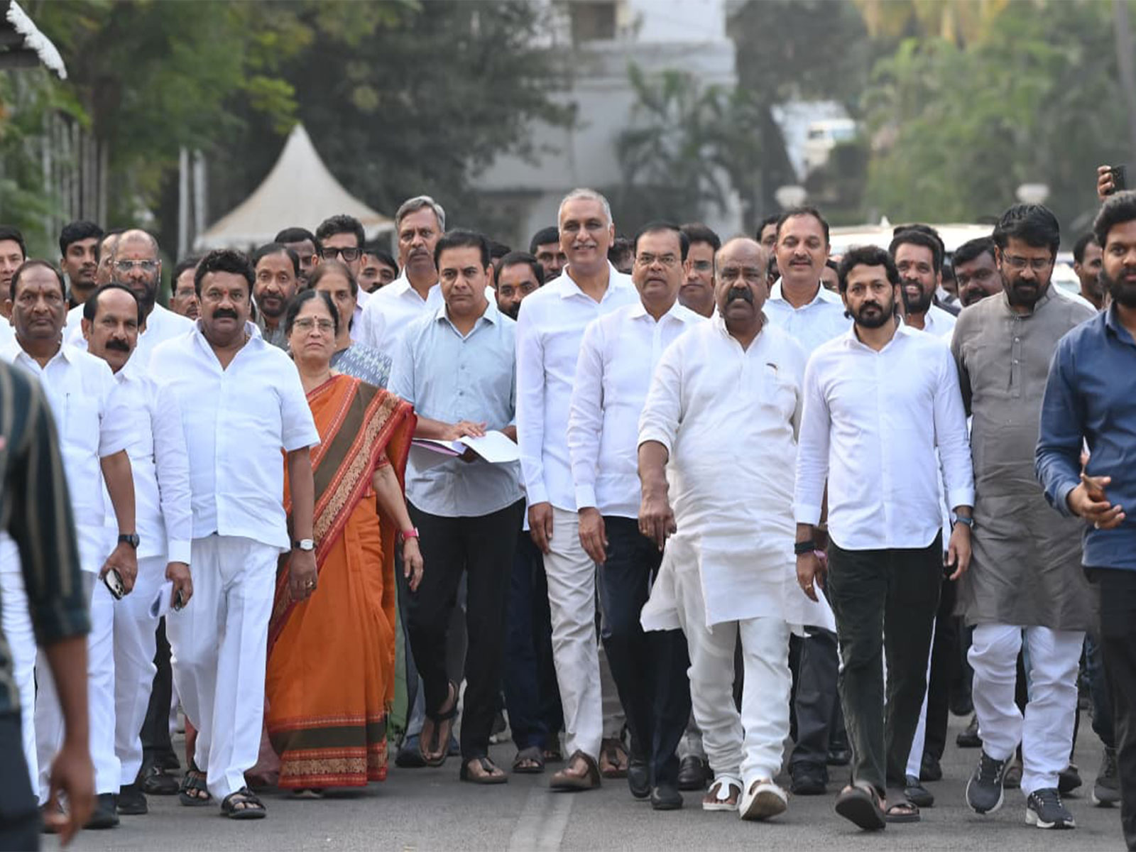 BRS representation to Governor on alleged Singareni scam (Photo/ANI) BRS representation to Governor on alleged Singareni scam (Photo/ANI)