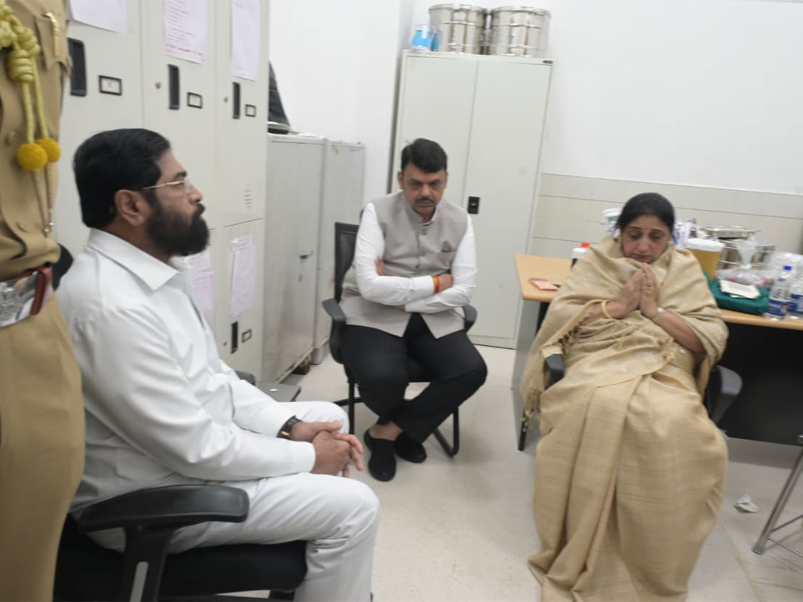 Maharashtra CM Devendra Fadanvis and Deputy CM Shinde with Pawar family in Baramati (Photo/ANI) Maharashtra CM Devendra Fadanvis and Deputy CM Shinde with Pawar family in Baramati (Photo/ANI)