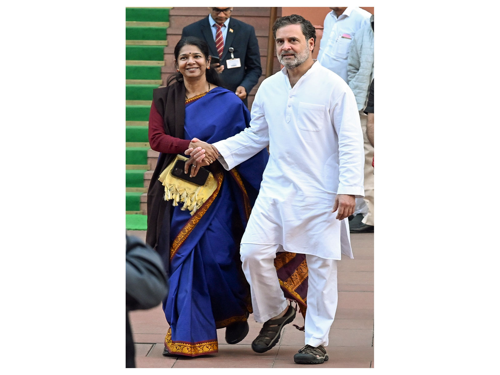 Lok Sabha LoP Rahul Gandhi with DMK MP Kanimozhi Karunanidhi (File Photo/ANI) Lok Sabha LoP Rahul Gandhi with DMK MP Kanimozhi Karunanidhi (File Photo/ANI)