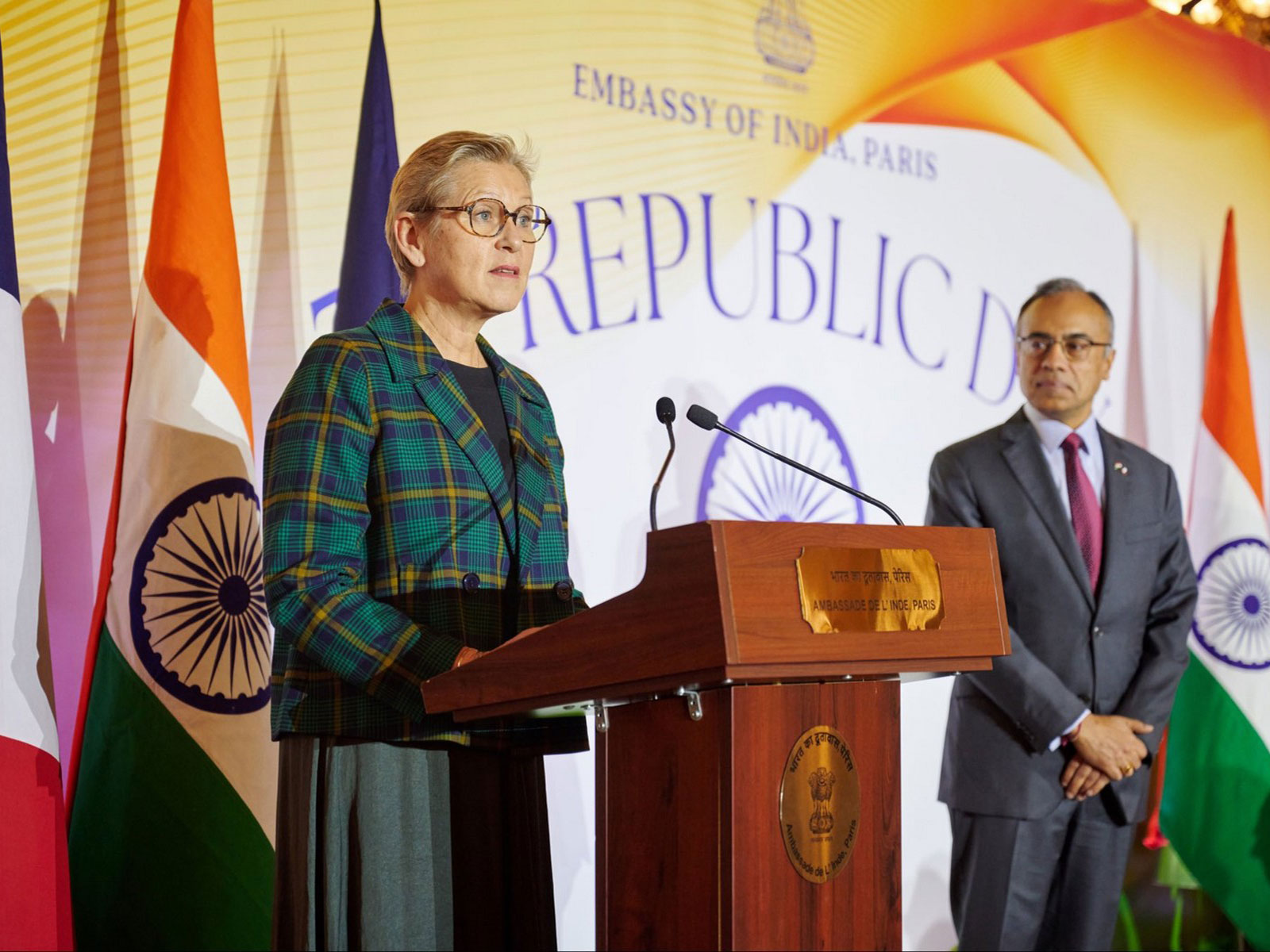 French Minister Anne Le Hénanff joins Republic Day celebrations in Paris (Photo/X@IndiaembFrance)