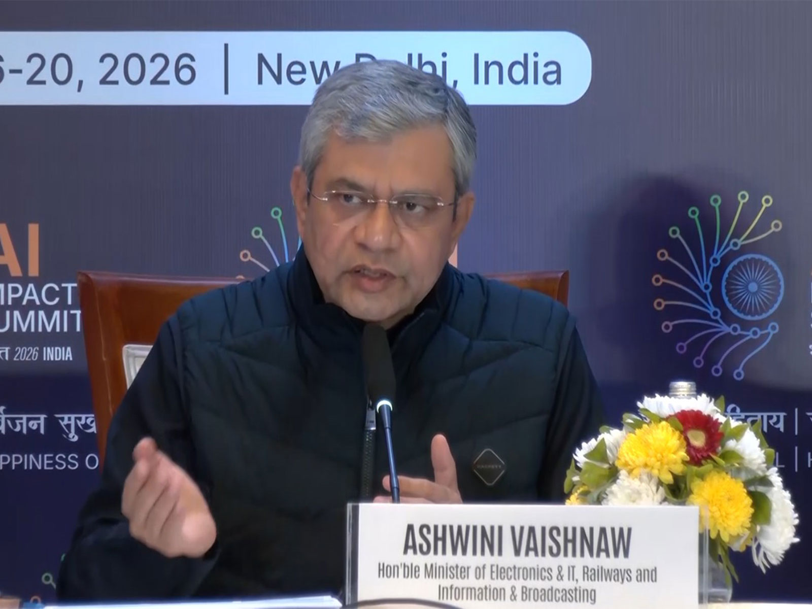 Union Minister Ashwini Vaishnaw at India AI Impact Summit 2026 (Photo/ANI)