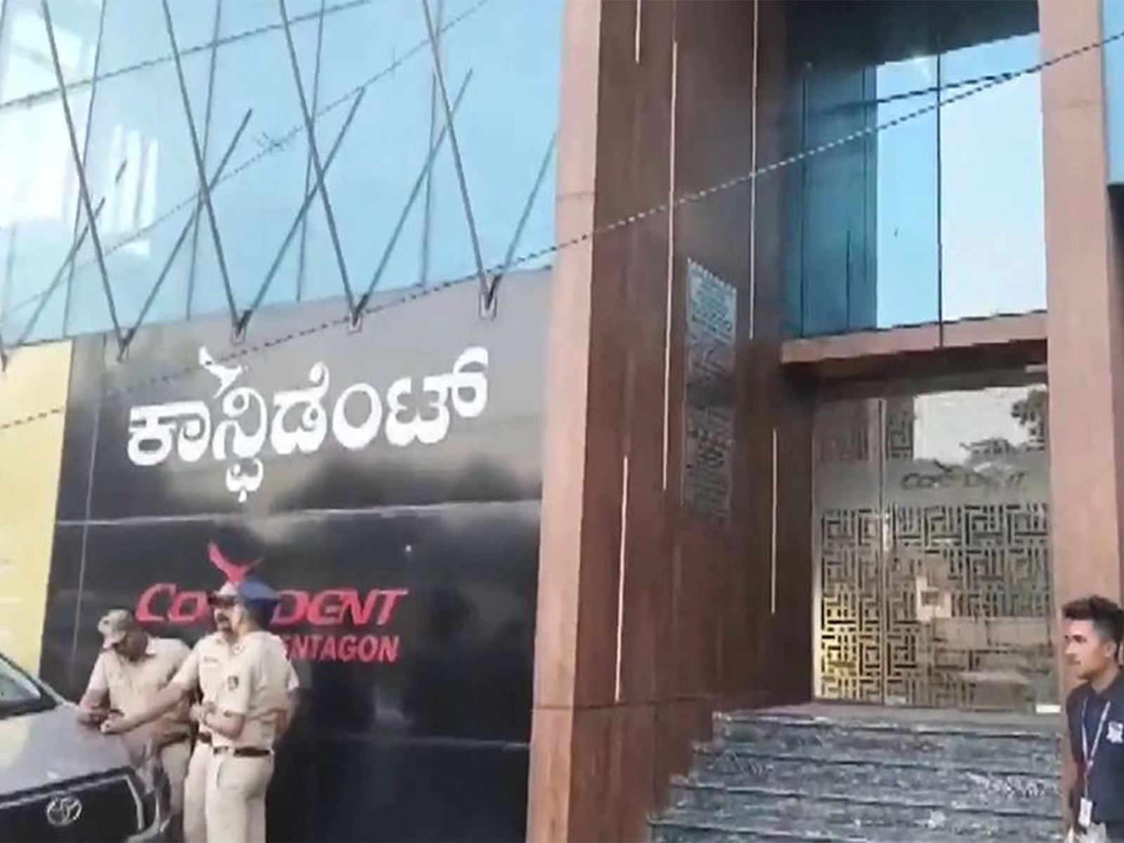 Visuals from outside the office of Confident Group (Photo/ANI)