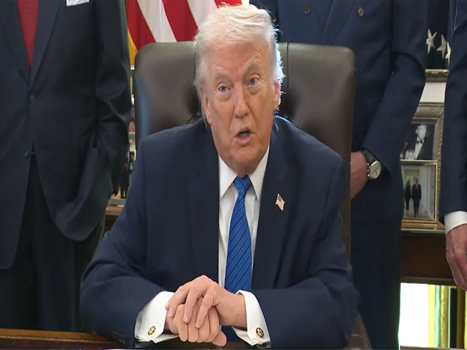 US President Donald Trump speaks to reporters at the White House in Washington, DC. (Image Source: The White House/YouTube)