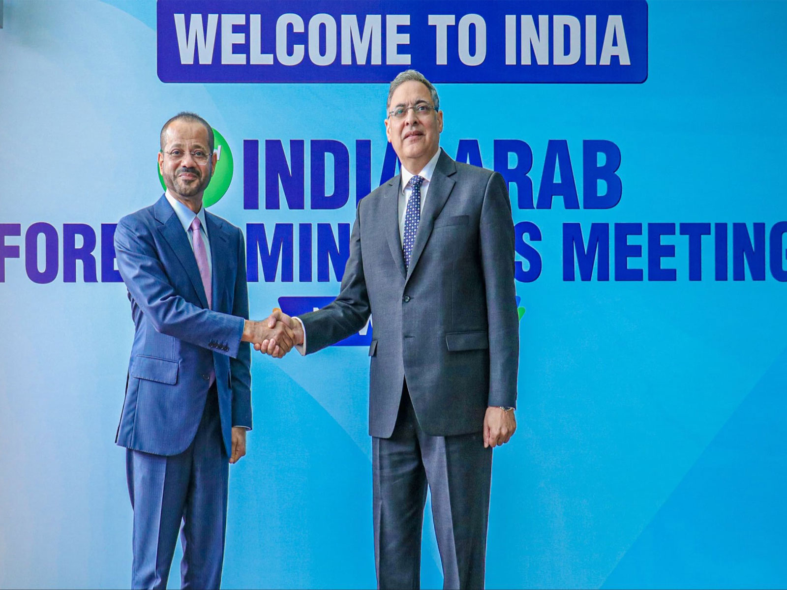 Oman’s Foreign Minoister Badr Albusaidi being welcomed (Photo: X@MEAIndia) Oman’s Foreign Minoister Badr Albusaidi being welcomed (Photo: X@MEAIndia)