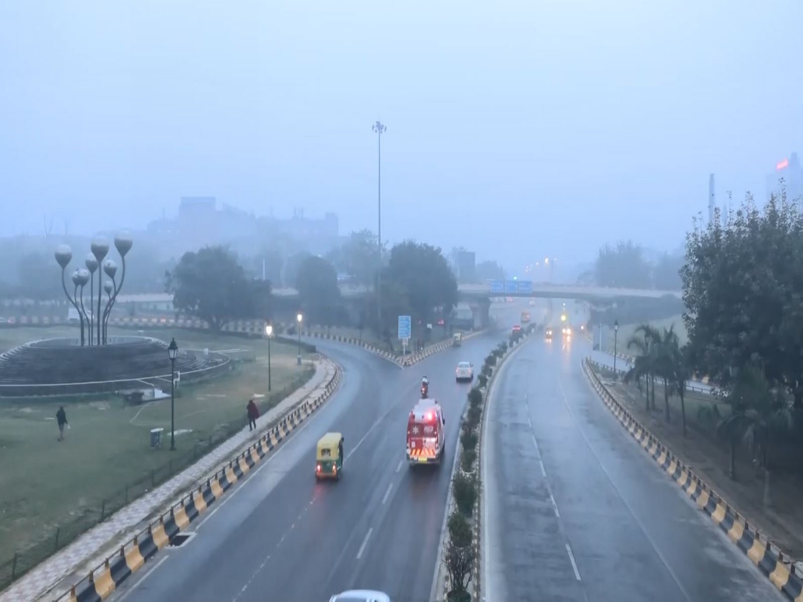 Visuals from AIIMS area parts of Delhi-NCR (Photo/ANI)
