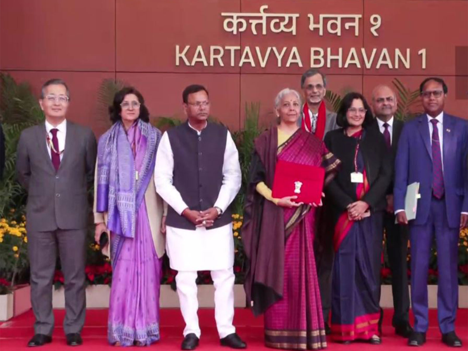 Union Finance Minister Nirmala Sitharaman with 'digital bahi-khata' ahead of Union Budget (Photo: ANI)