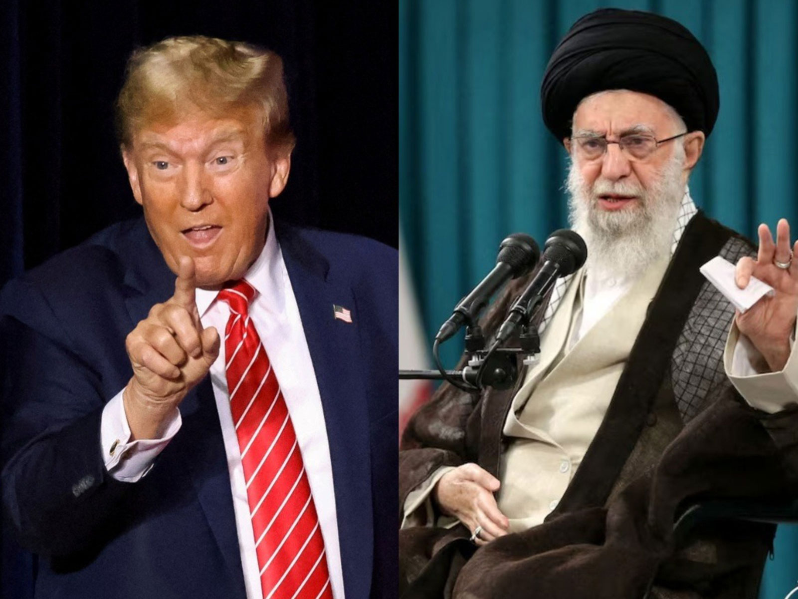 US President Donald Trump and Iran’s Supreme Leader Ayatollah Ali Khamenei (on right) (File Photo/Reuters)