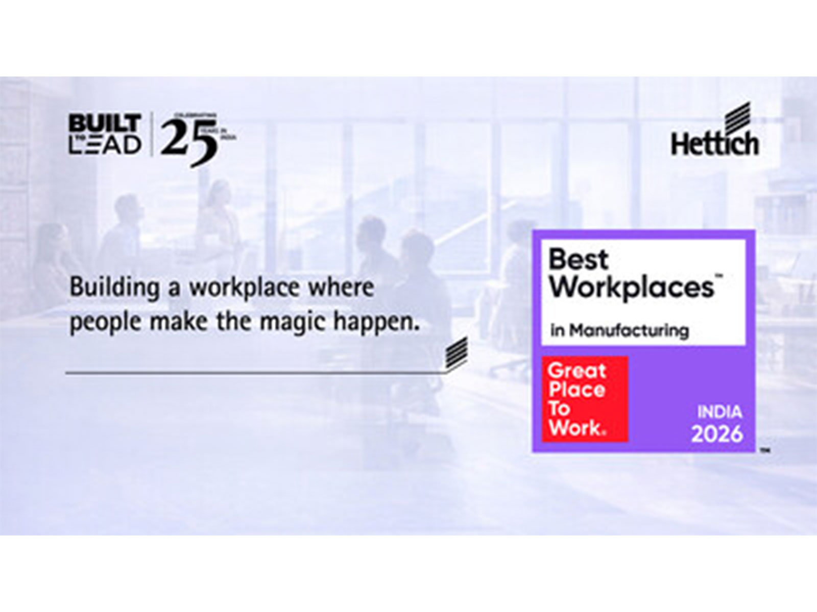 Hettich India certified as Great Place to Work