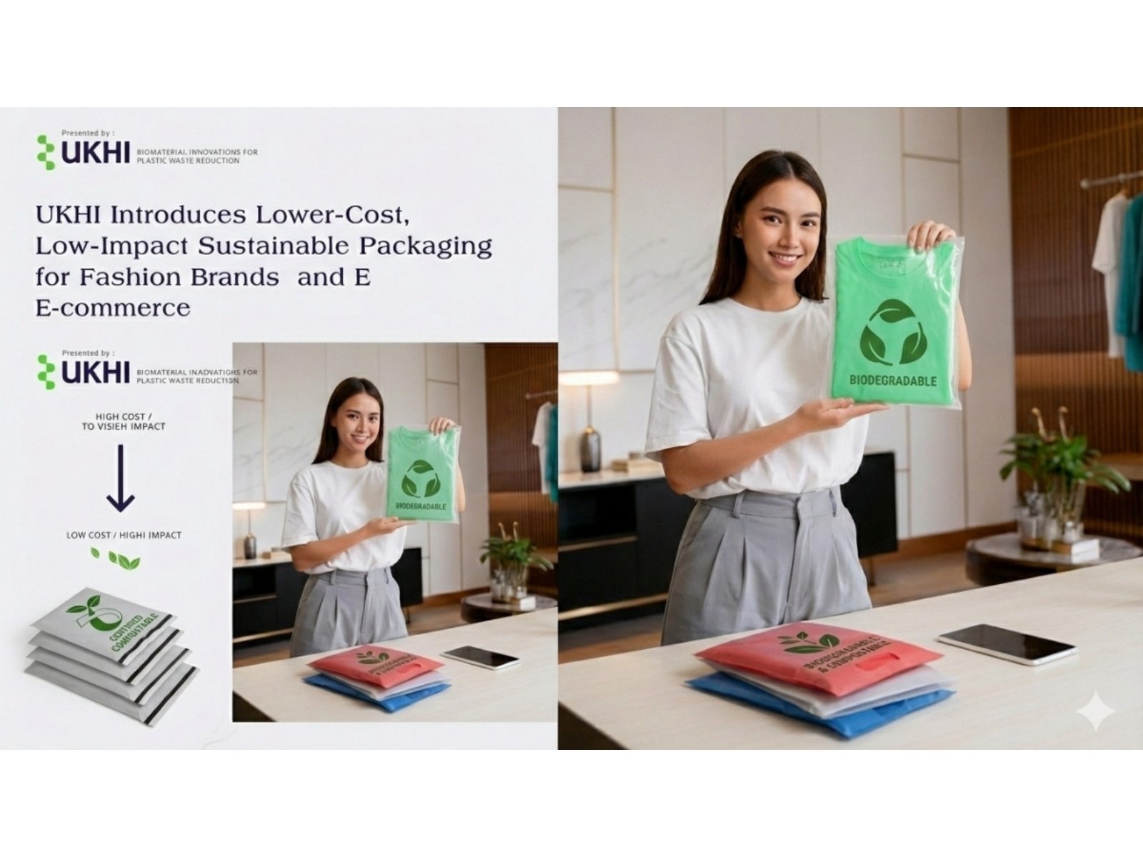 Ukhi Introduces Lower-Cost, Low-Impact Sustainable Packaging for Fashion Brands and E-commerce