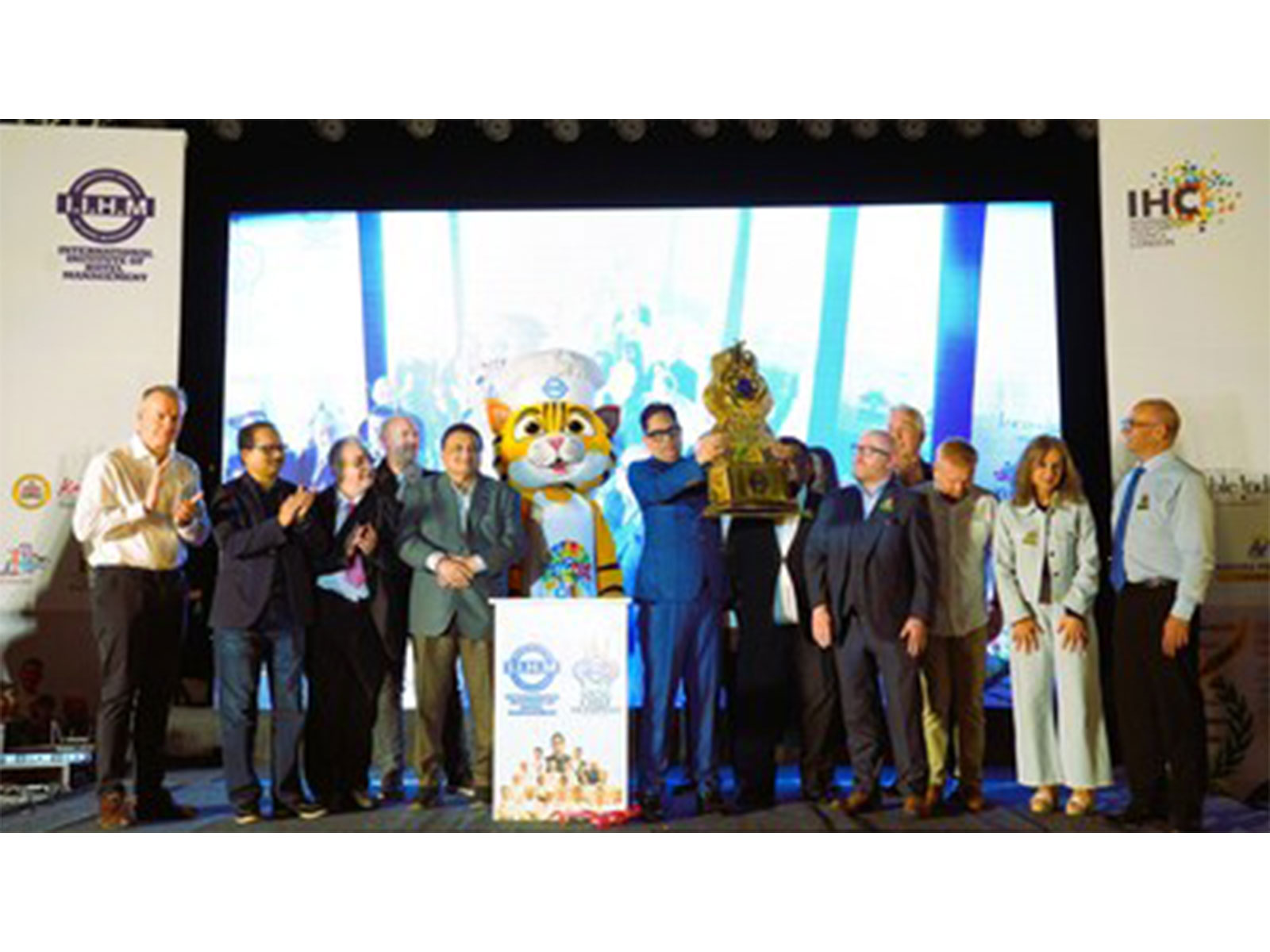 Chairman YCO and IIHM, Dr Suborno Bose unveiling the much awaited trophy of the IIHM International Young Chef Olympiad 2026 accompanied by Top Echelons of the Grand Jury Chairman YCO and IIHM, Dr Suborno Bose unveiling the much awaited trophy of the IIHM International Young Chef Olympiad 2026 accompanied by Top Echelons of the Grand Jury