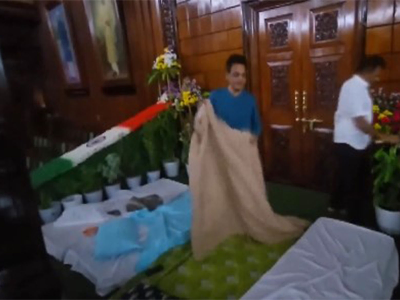 BJP MLAs continued their overnight protest and stayed inside the Vidhana Soudha. (Photo/ANI)