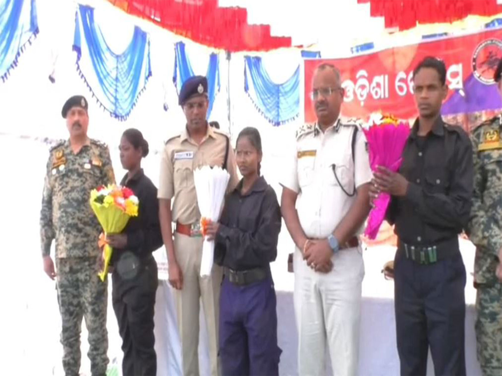 Four Maoists surrender before Southern Range IG Niti Shekhar at Police Reserve Office (Photo/ANI) Four Maoists surrender before Southern Range IG Niti Shekhar at Police Reserve Office (Photo/ANI)
