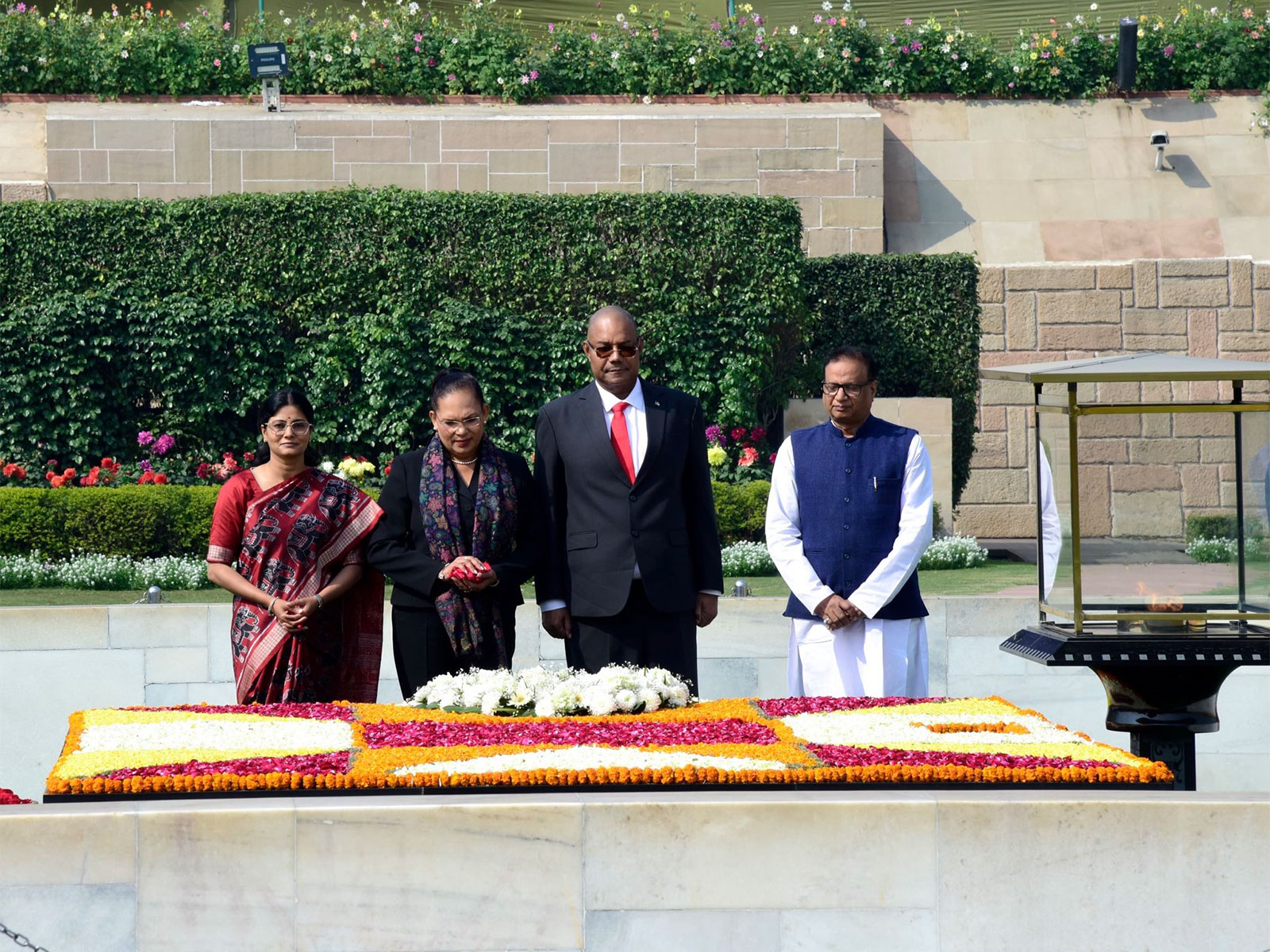 Seychelles President Herminie at Rajghat (Photo/X@MEAIndia)