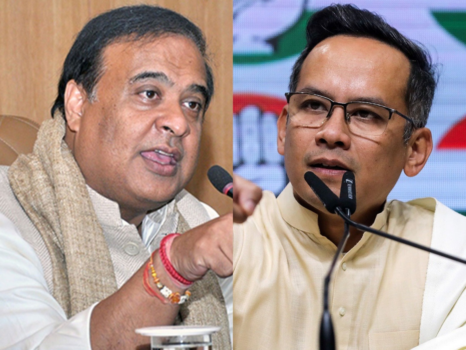 Assam CM Himanta Biswa Sarma and Assam Congress President Gaurav Gogoi (File Photo/ANI)