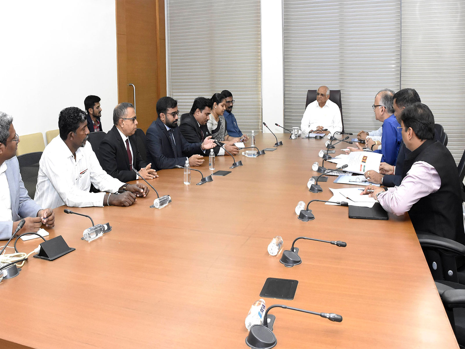 CM Bhupendra Patel meets Sri Lanka’s general secretary of JVP and his delegation (Photo/Gujarat CMO)