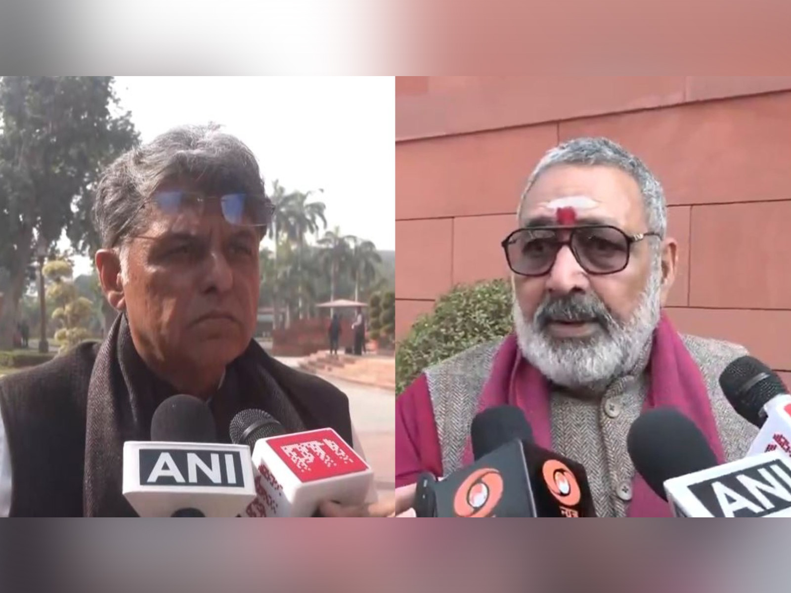 Congress MP Manish Tewari and Union Minister Giriraj Singh (Photo/ANI)