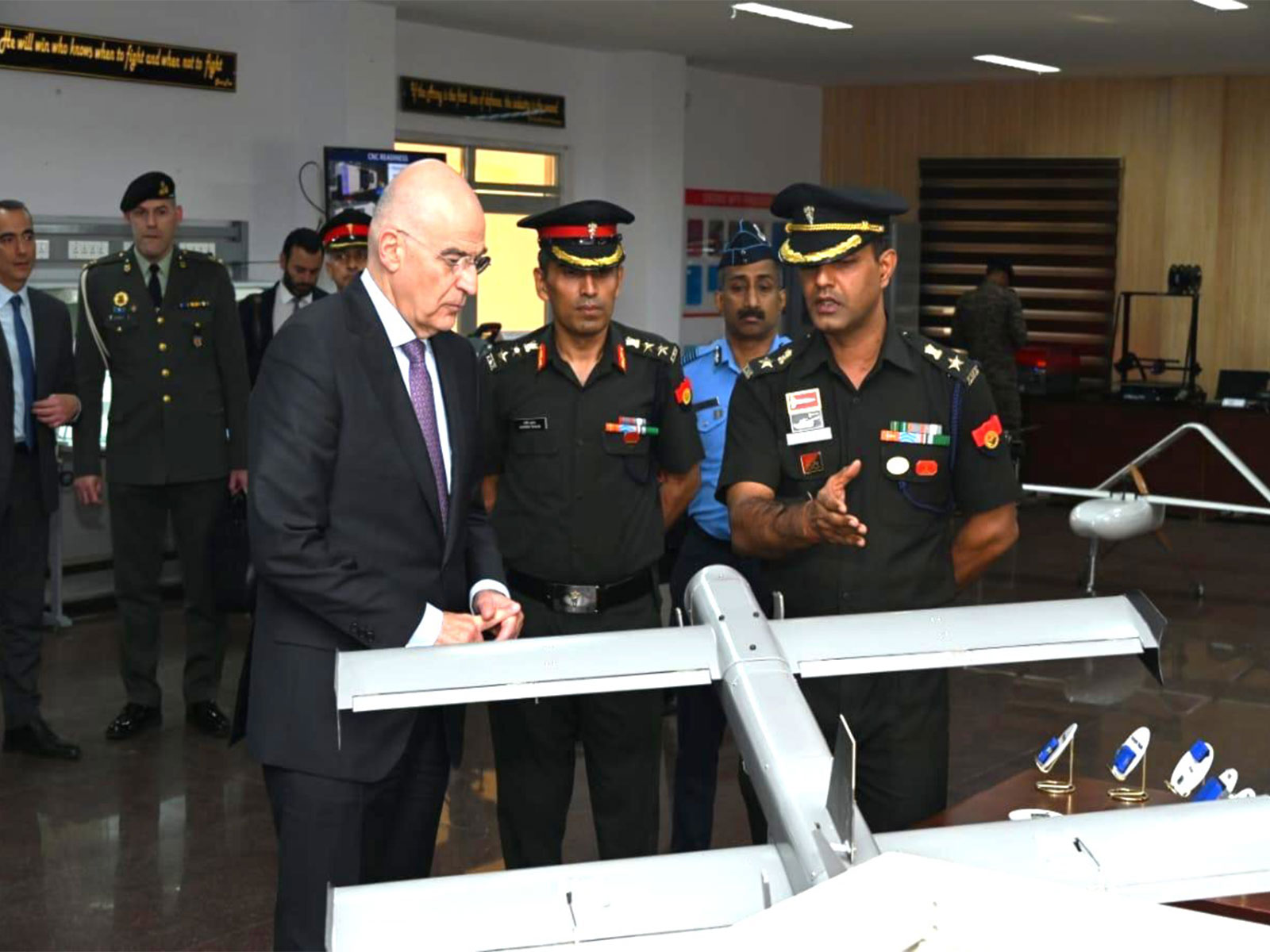 Greek Defence Minister Nikolaos Dendias at the Bengaluru Military Station (Photo/X@adgpi)